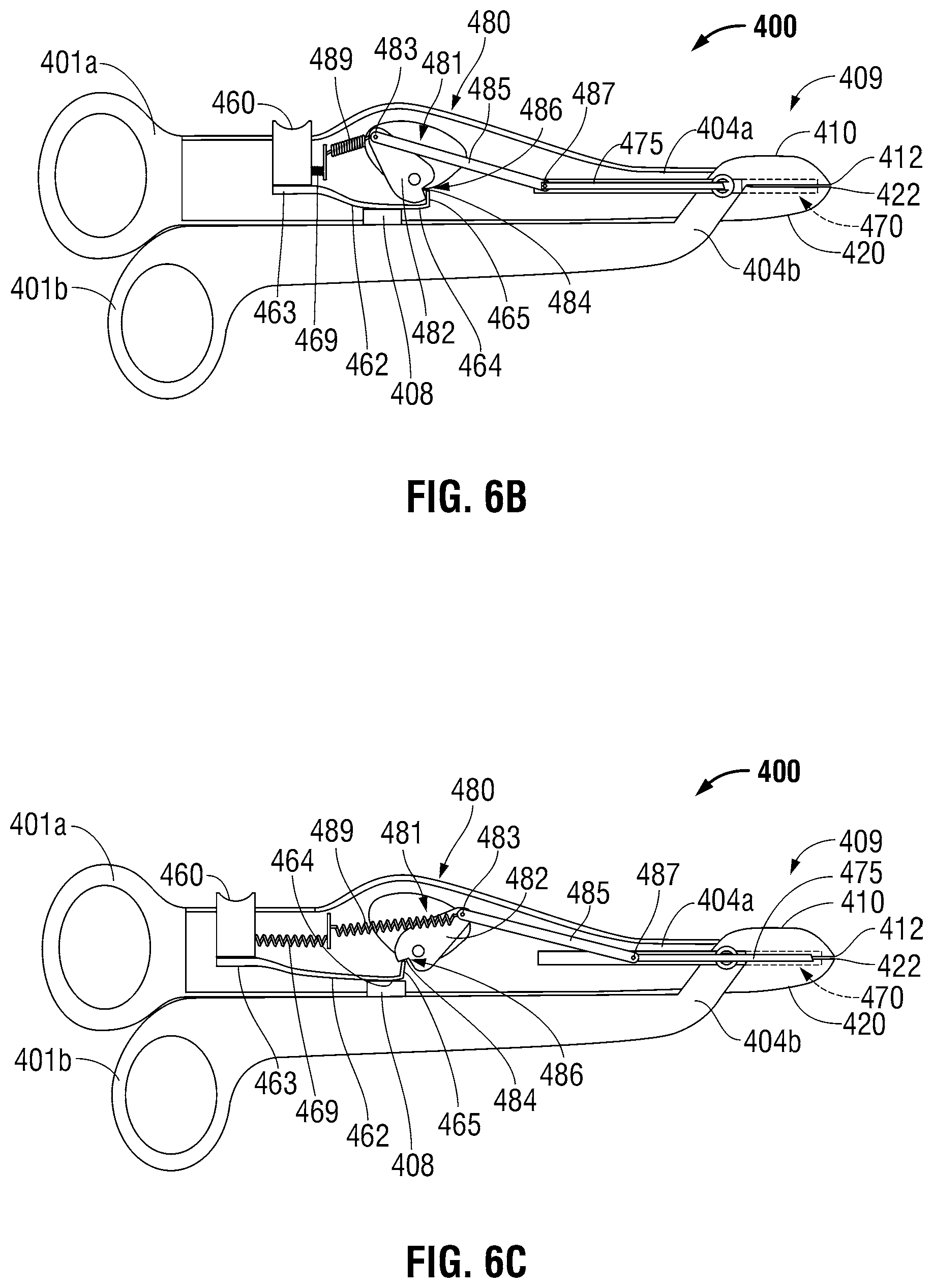 Patent US12508044 Figure 6 – Blade deployment mechanisms for surgical forceps