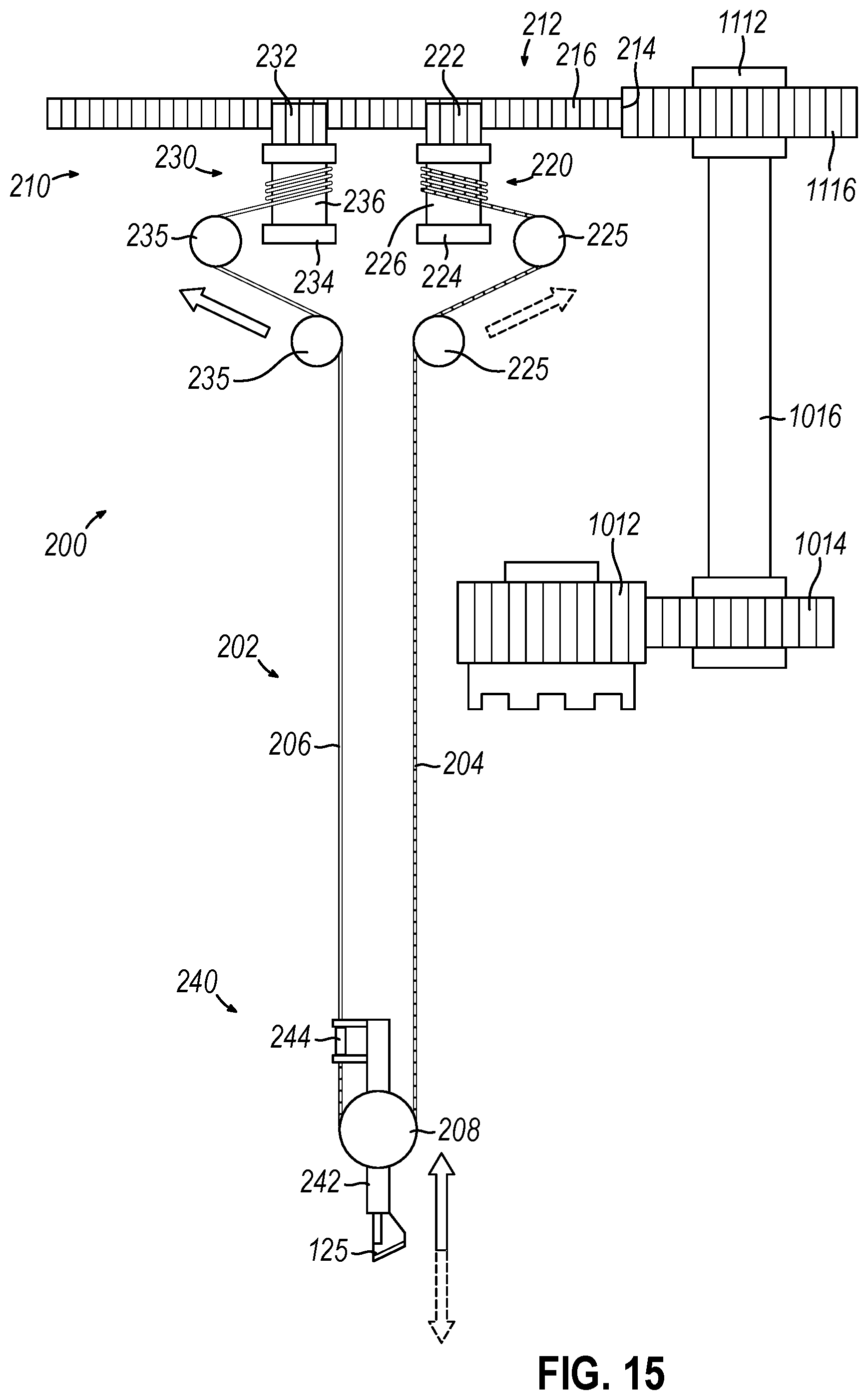 Patent US12508045 Figure 14 – Robotic surgical system with knife drive mechanism