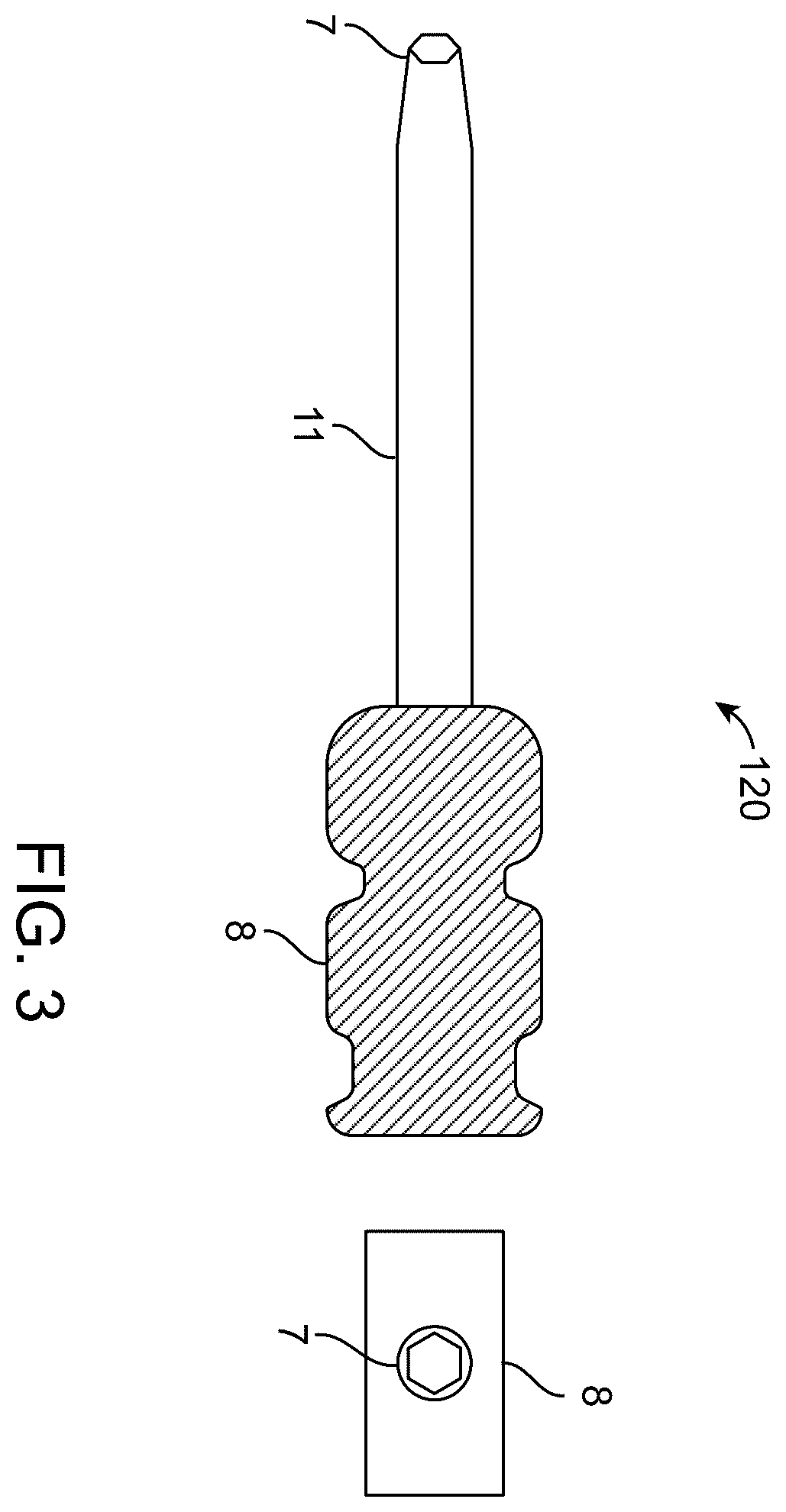 Patent US12508059 Figure 3 – Orthopedic screw and screw fastening device for orthopedic operations