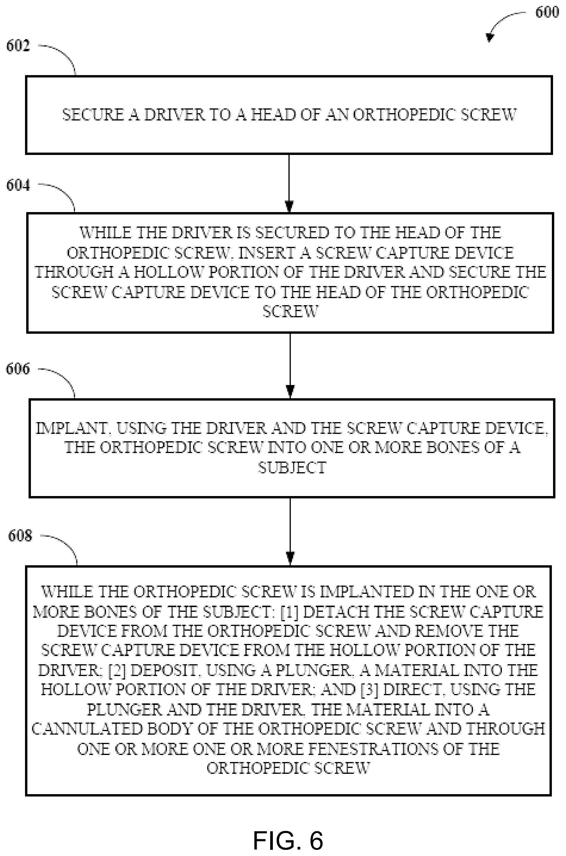 Patent US12508059 Figure 6 – Orthopedic screw and screw fastening device for orthopedic operations
