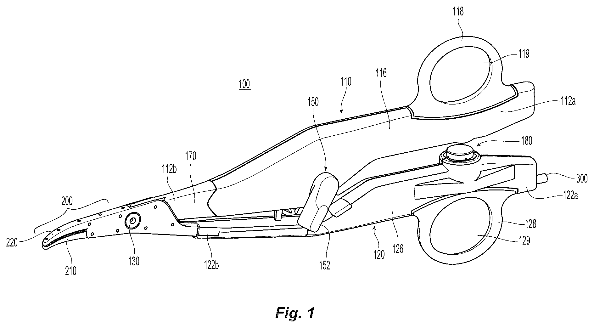 Patent US12508066 Figure 1 – Electrosurgical forceps for grasping, treating, and/or dividing tissue