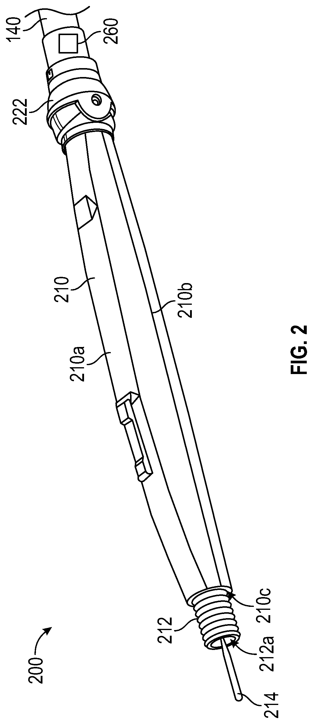 Patent US12508067 Figure 2 – Smoke evacuation instrument with illumination nozzle
