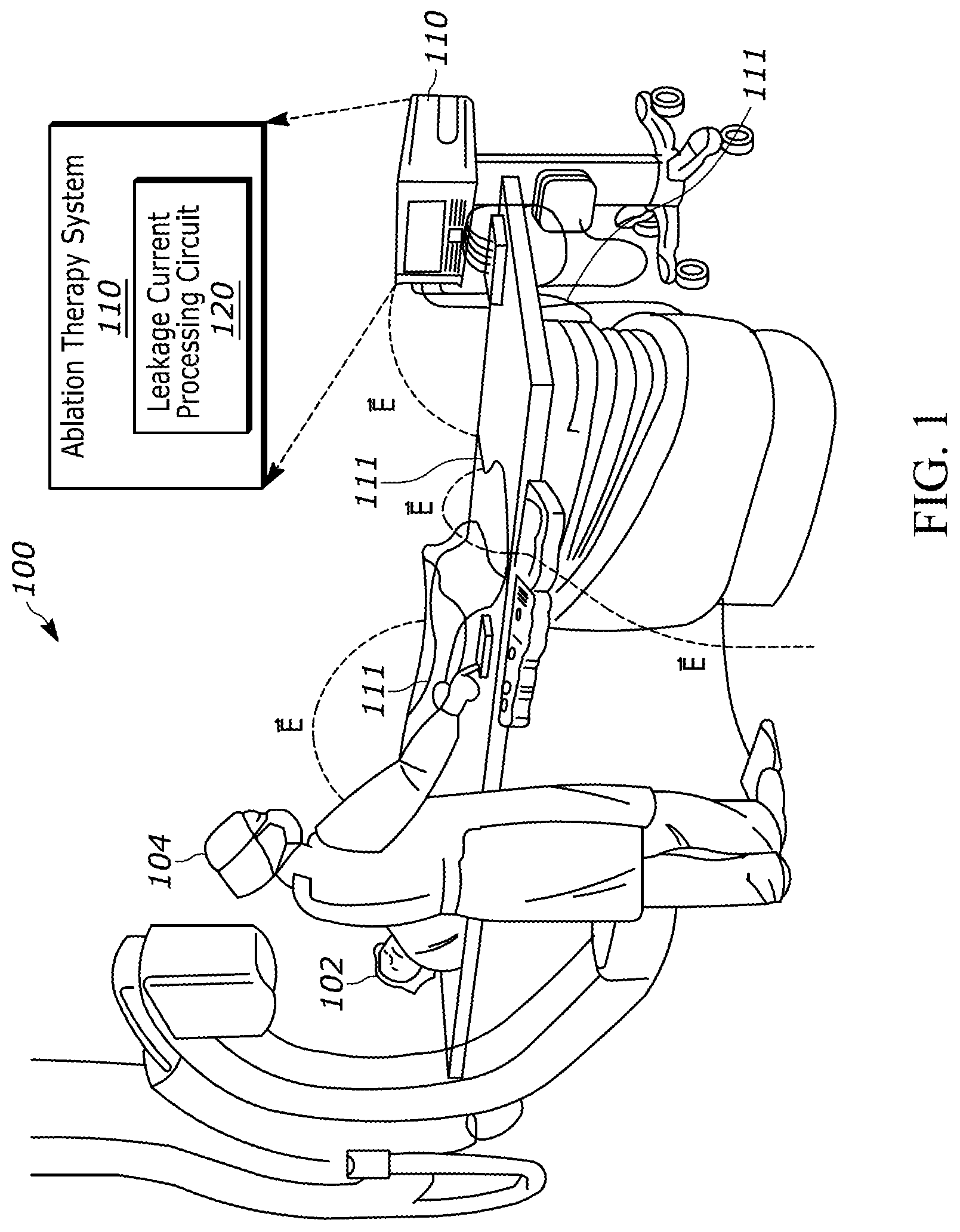 Patent US12508071 Figure 1 – Methods and apparatus for reducing leakage currents in cryo, radio-frequency, and pulsed-field ablation systems