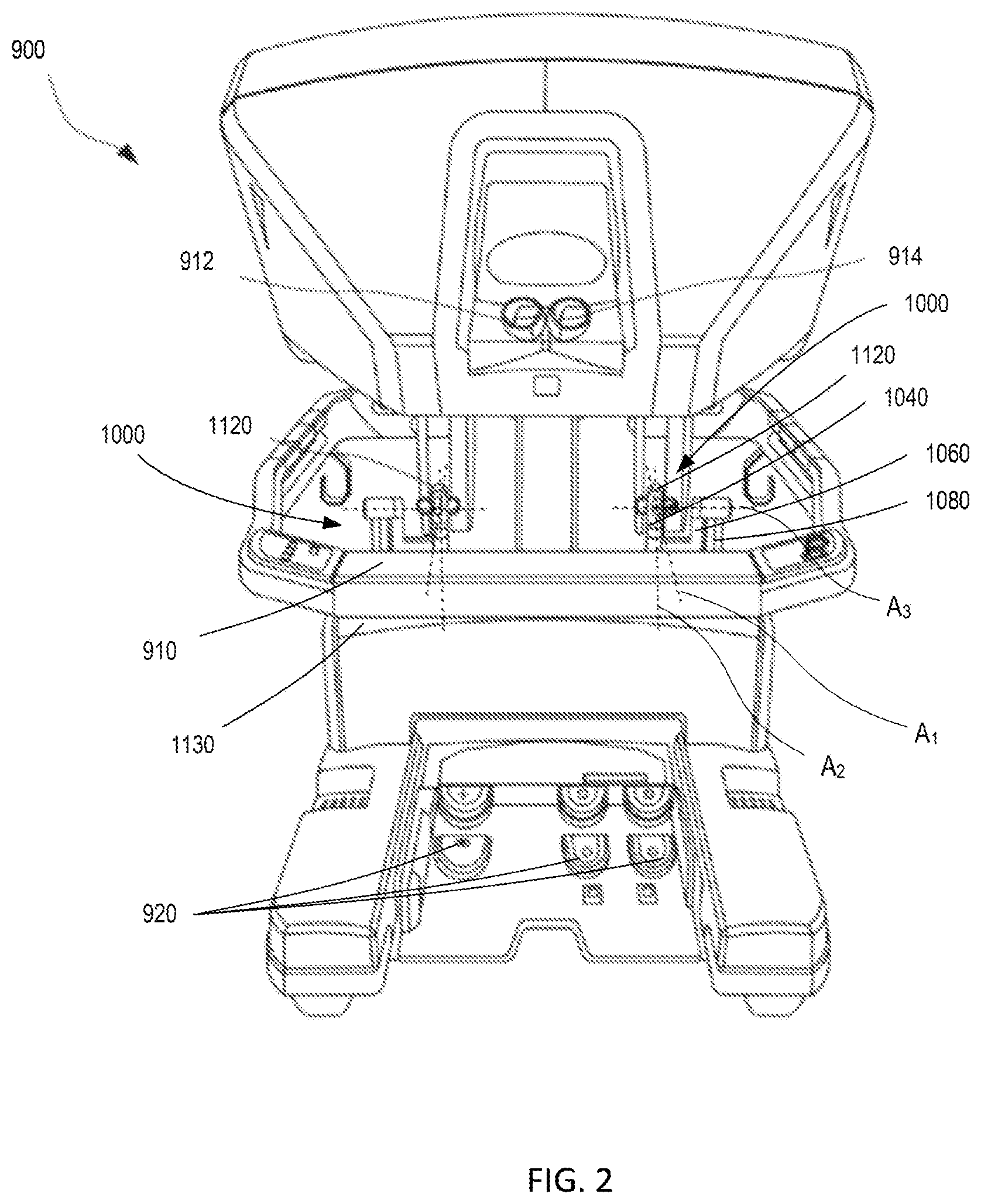 Patent US12508094 Figure 2 – Curved gimbal link geometry