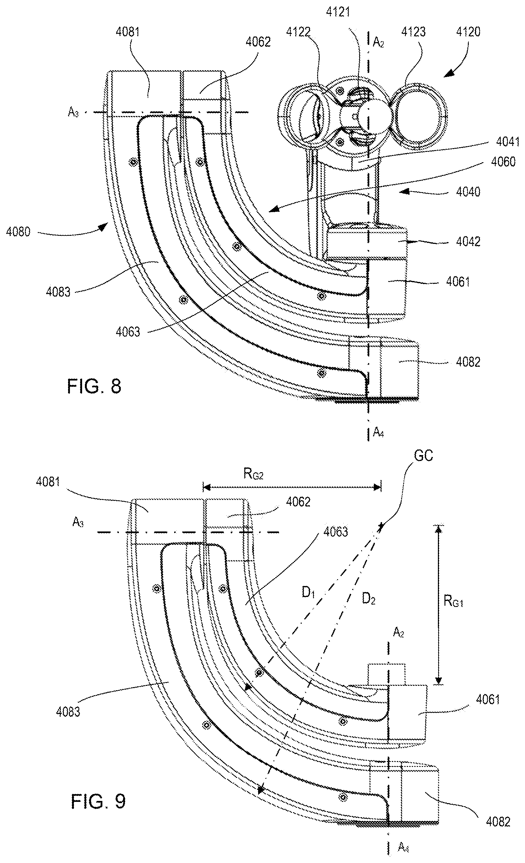 Patent US12508094 Figure 7 – Curved gimbal link geometry