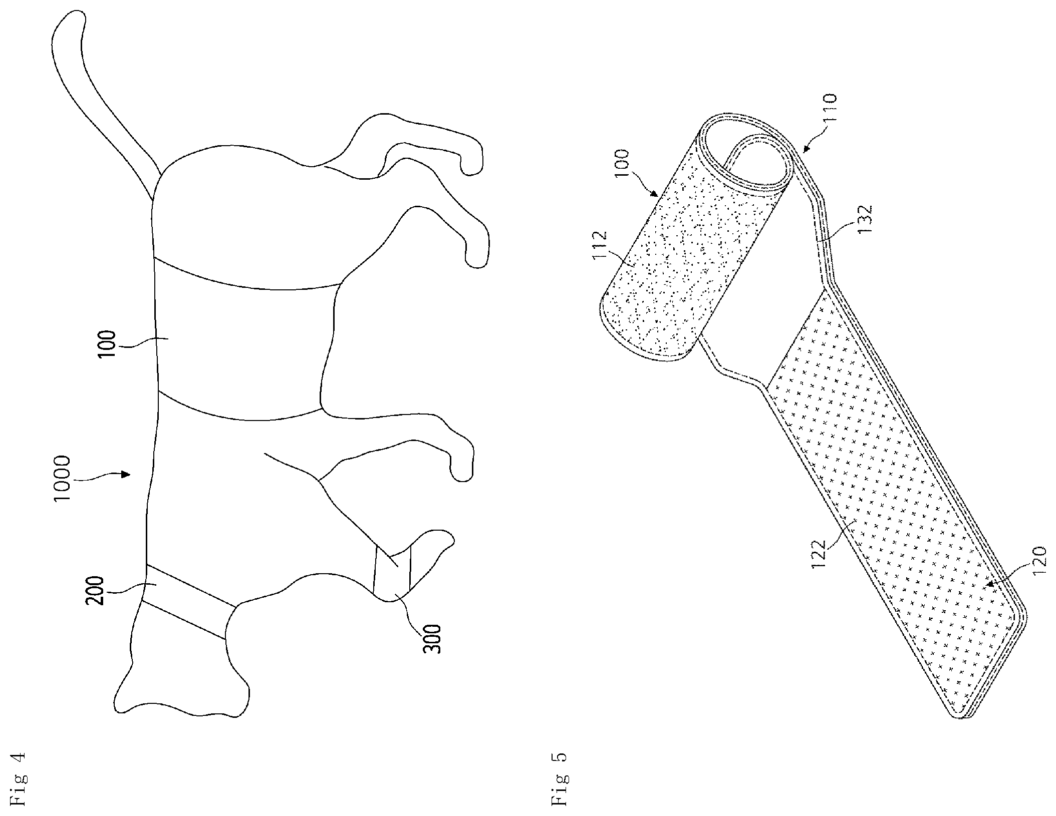 Patent US12508115 Figure 3 – Fixed band belt set for treating and caring for cat