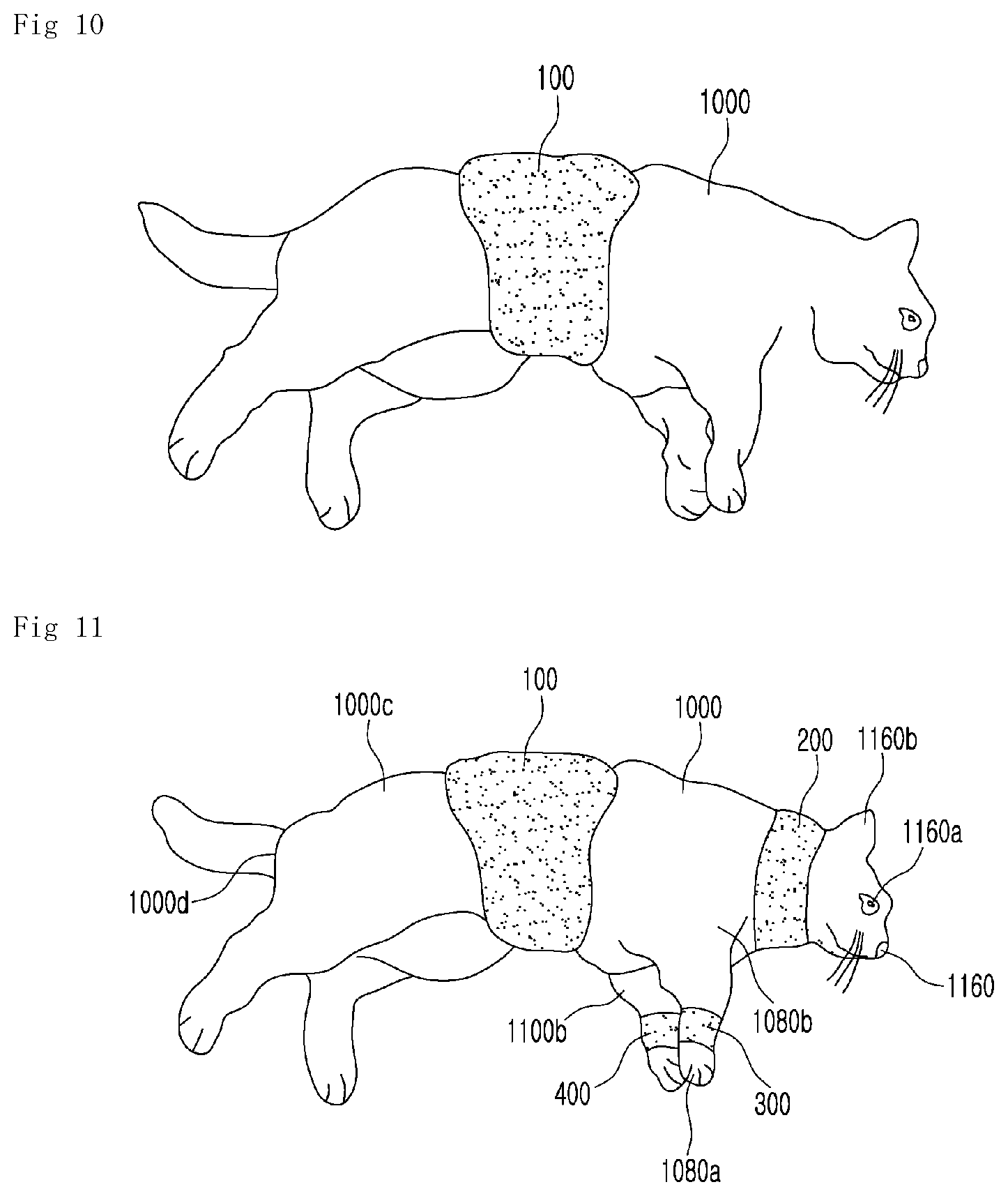 Patent US12508115 Figure 7 – Fixed band belt set for treating and caring for cat