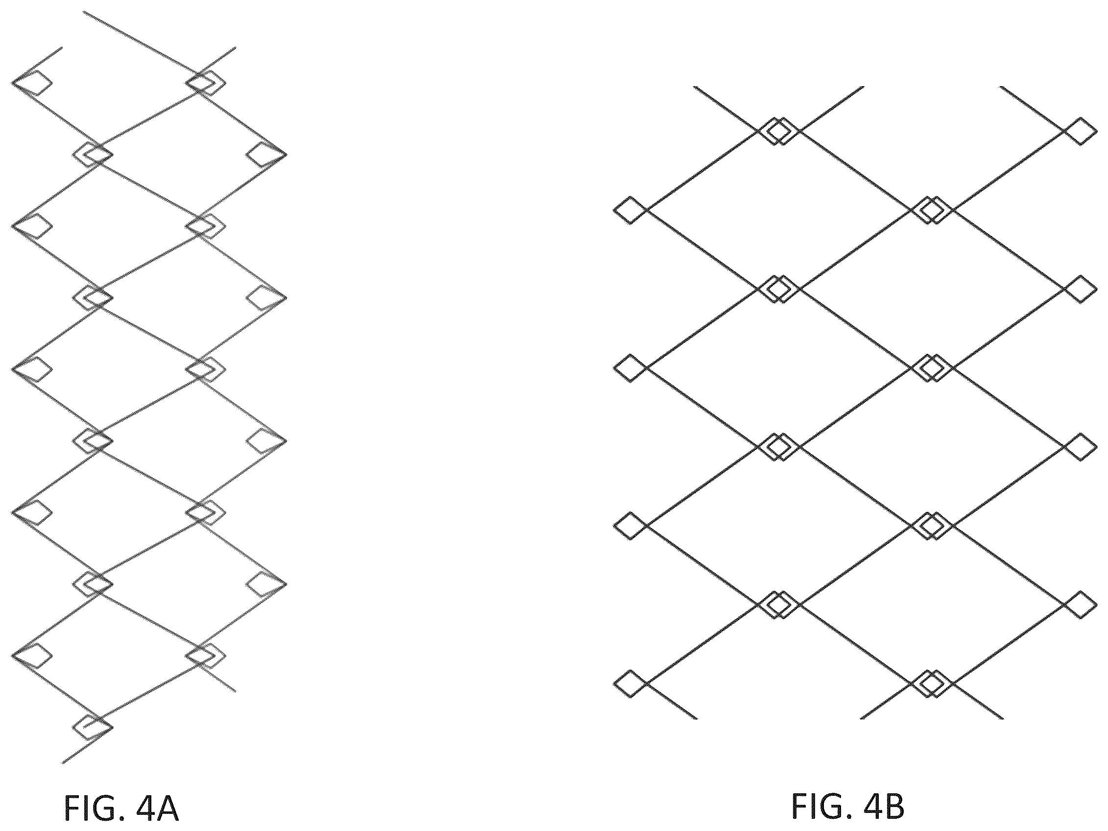 Patent US12508116 Figure 4 – Implants with corner-lock stitch patterns