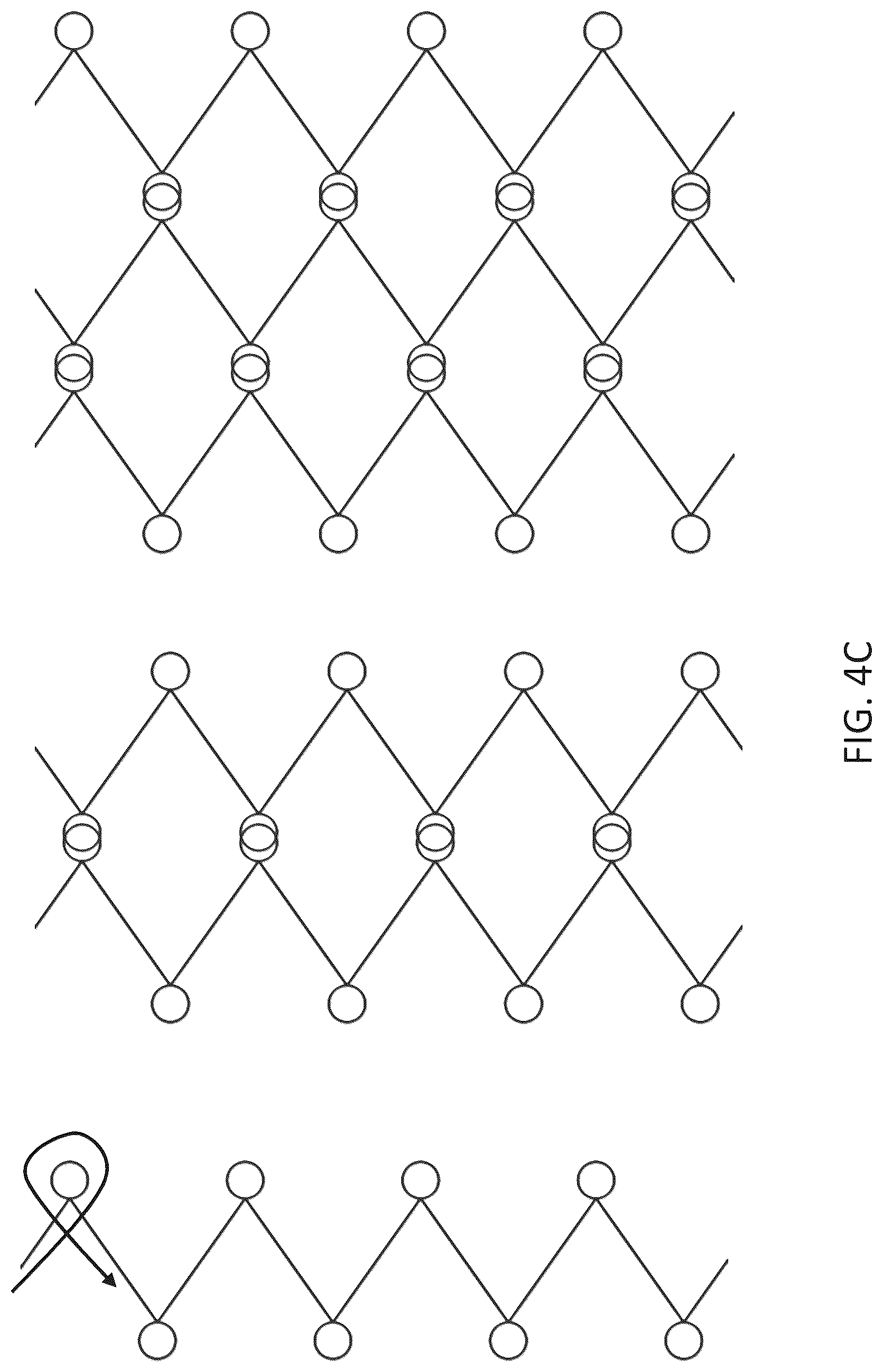 Patent US12508116 Figure 5 – Implants with corner-lock stitch patterns