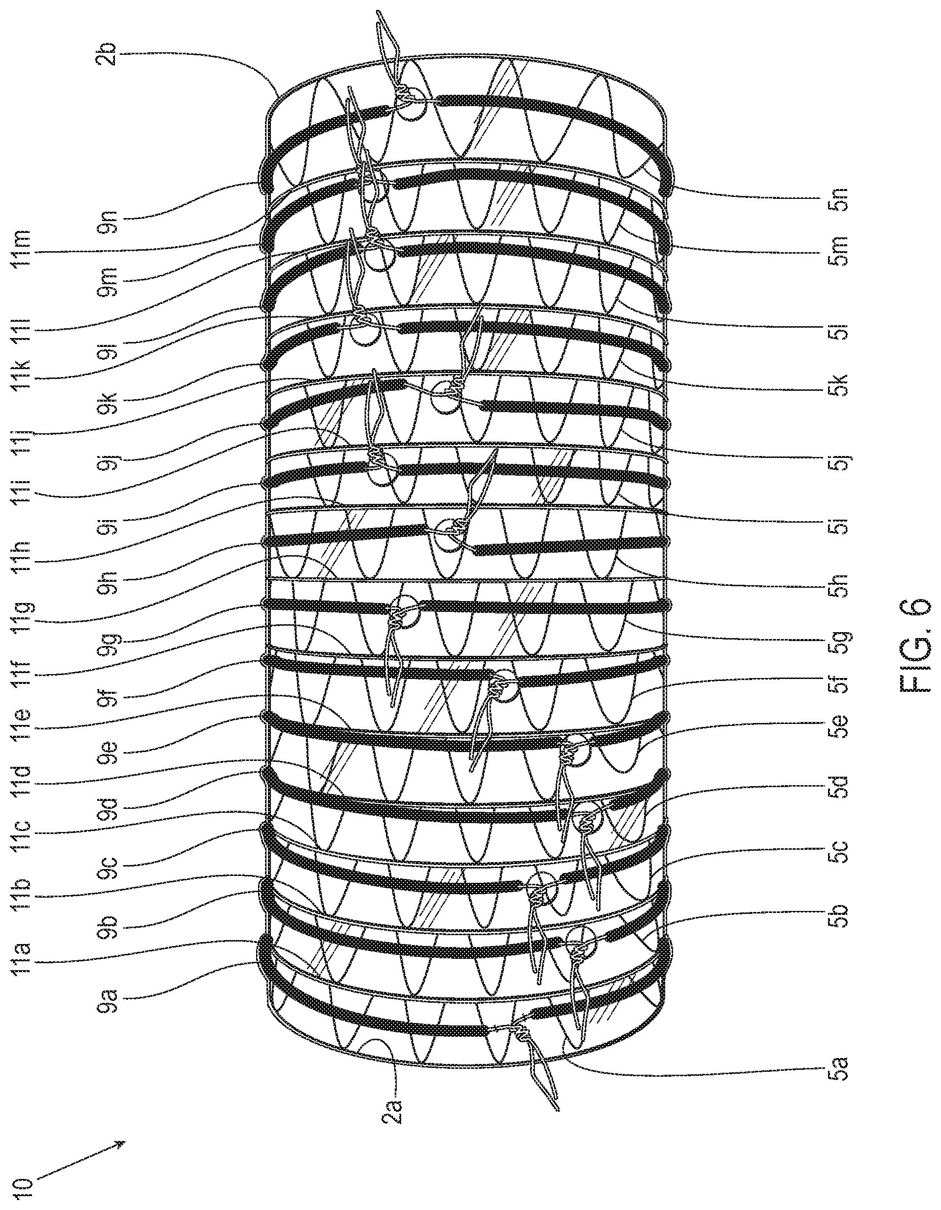 Patent US12508118 Figure 6 – Stent graft systems with restraints in channels and methods thereof