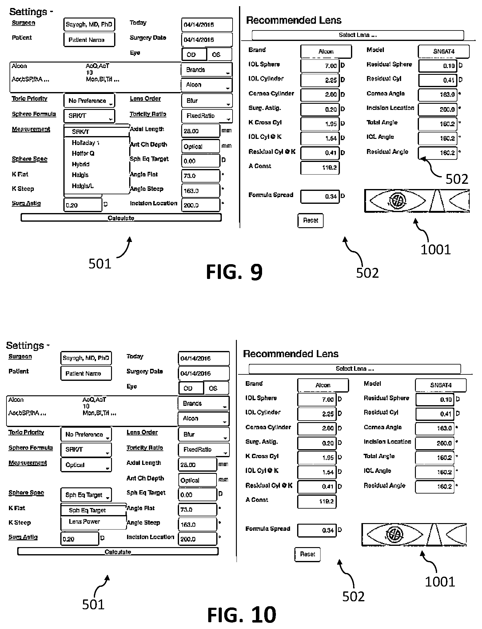 Patent US12508124 Figure 9 – Methods for selecting intraocular lenses and relaxing incisions for correcting refractive error