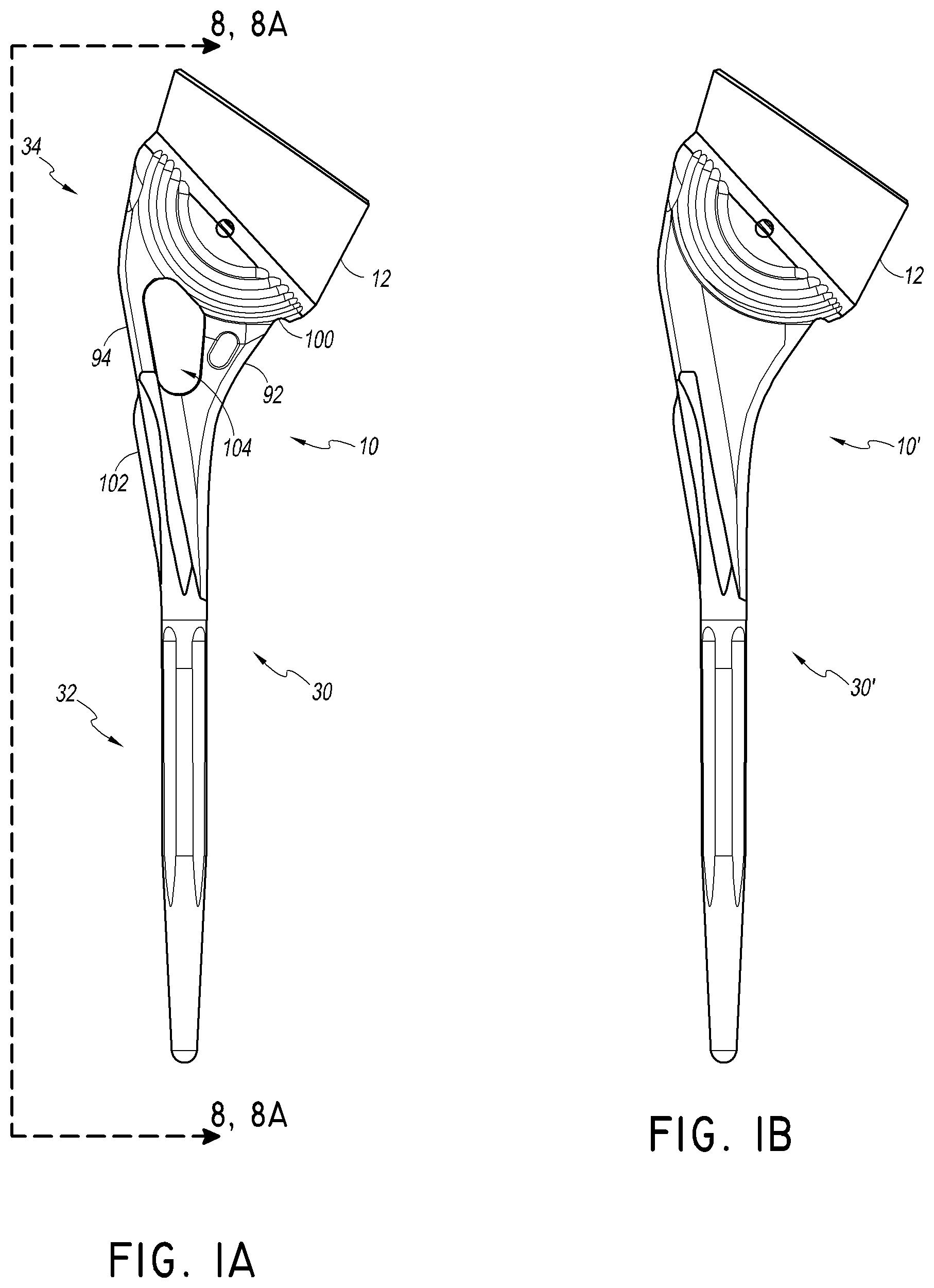 Patent US12508132 Figure 1 – Convertible stem/fracture stem