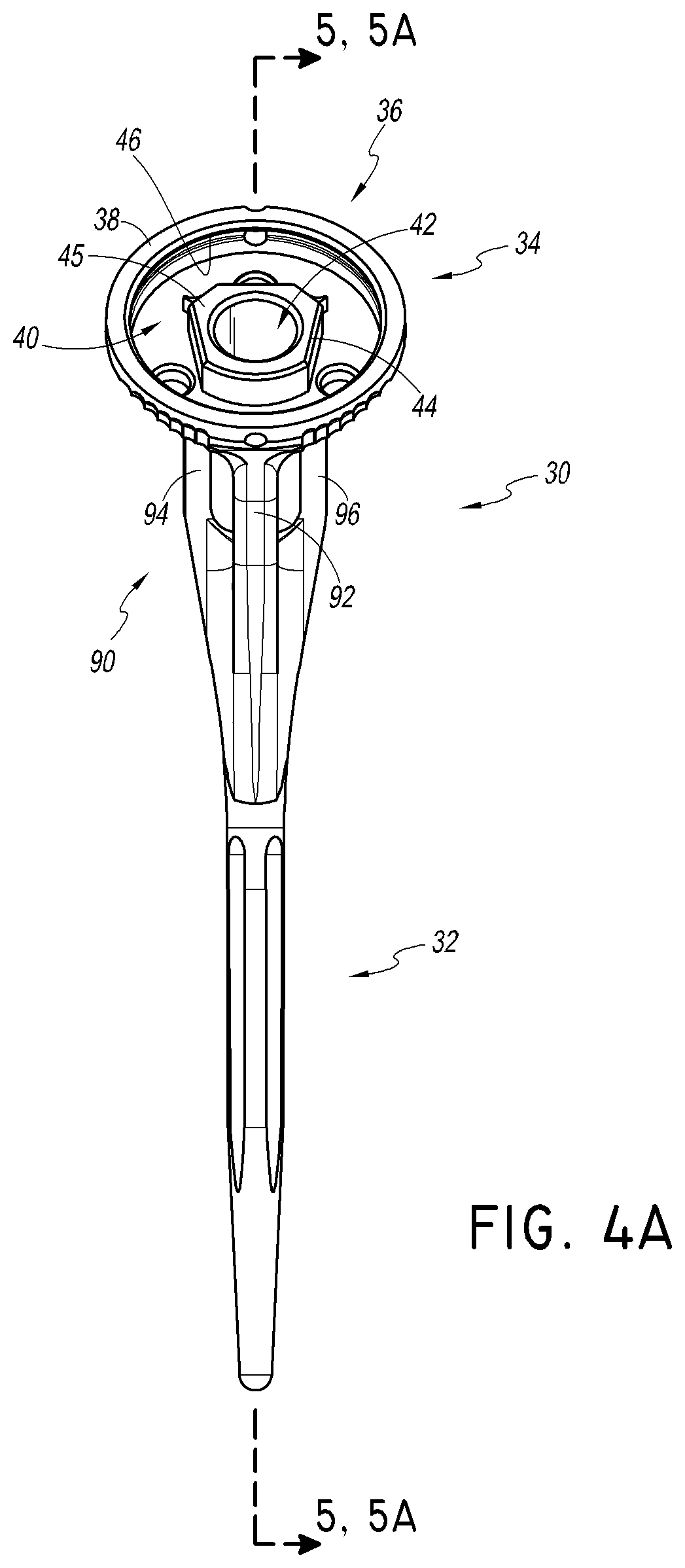 Patent US12508132 Figure 4 – Convertible stem/fracture stem