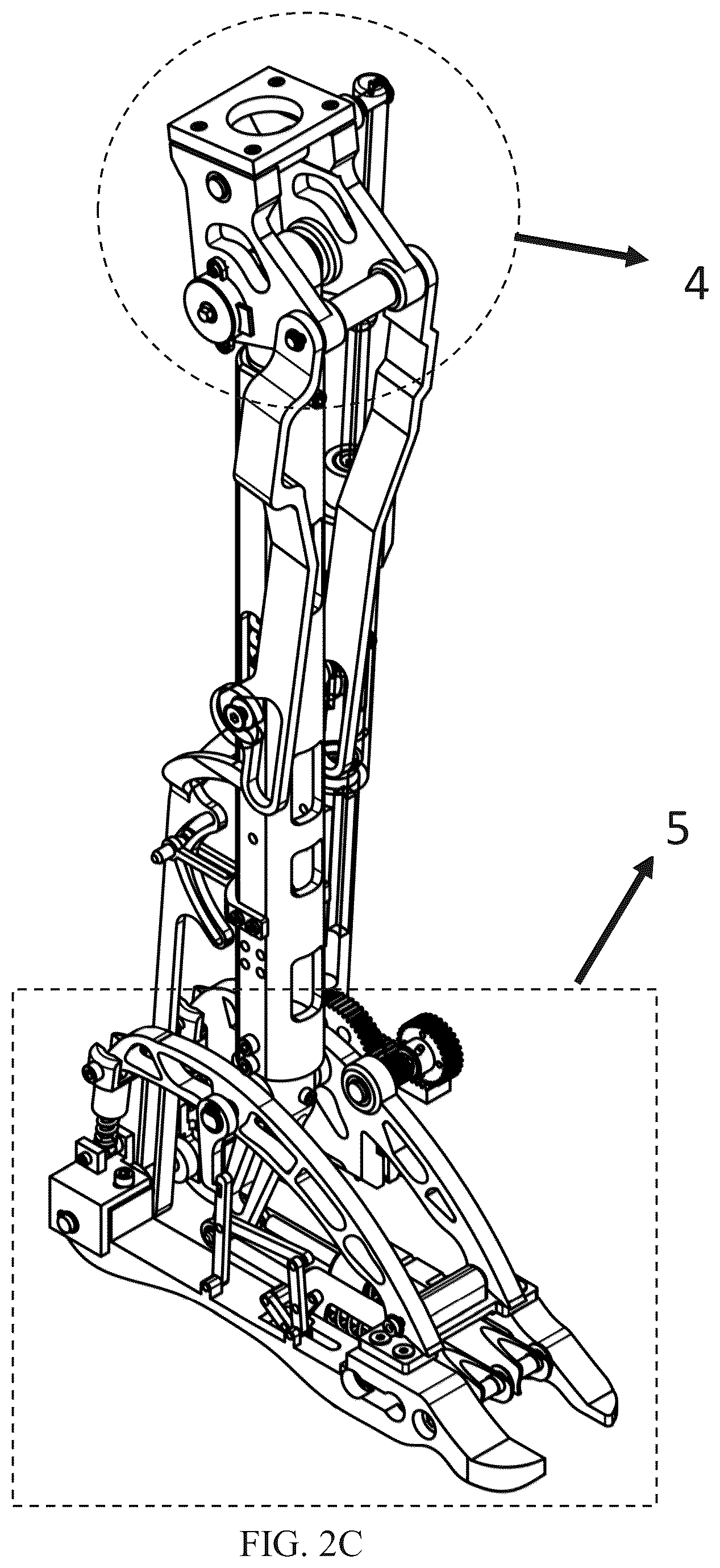 Patent US12508136 Figure 4 – Transfemoral prosthesis for walking, sitting- standing, stair climbing
