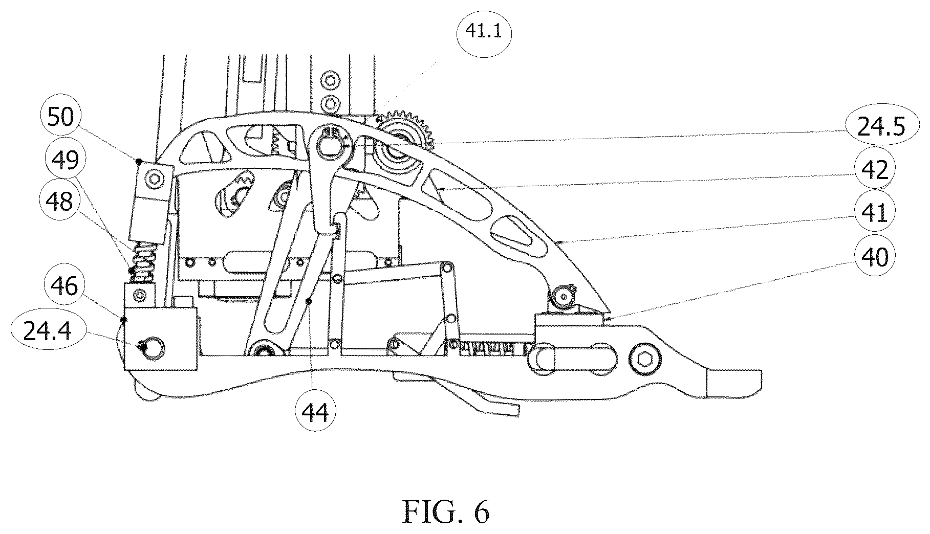 Patent US12508136 Figure 13 – Transfemoral prosthesis for walking, sitting- standing, stair climbing