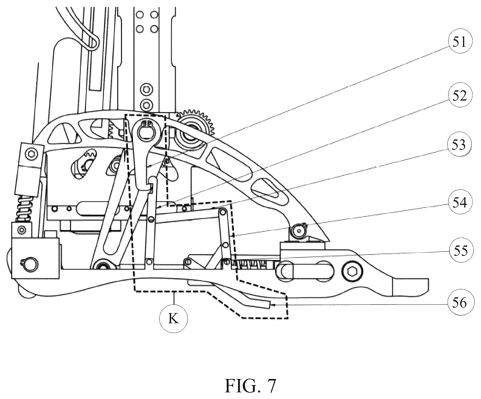 Patent US12508136 Figure 14 – Transfemoral prosthesis for walking, sitting- standing, stair climbing