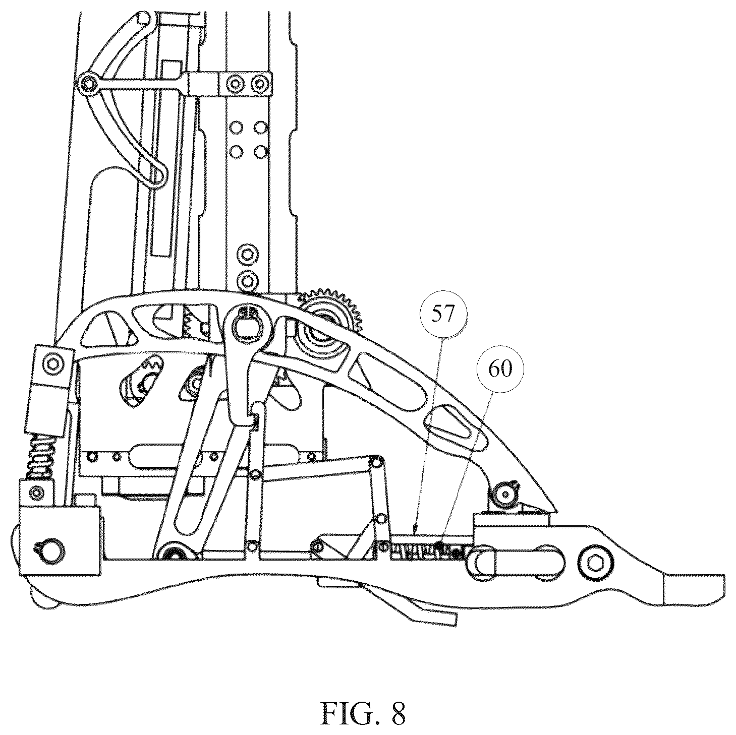 Patent US12508136 Figure 15 – Transfemoral prosthesis for walking, sitting- standing, stair climbing