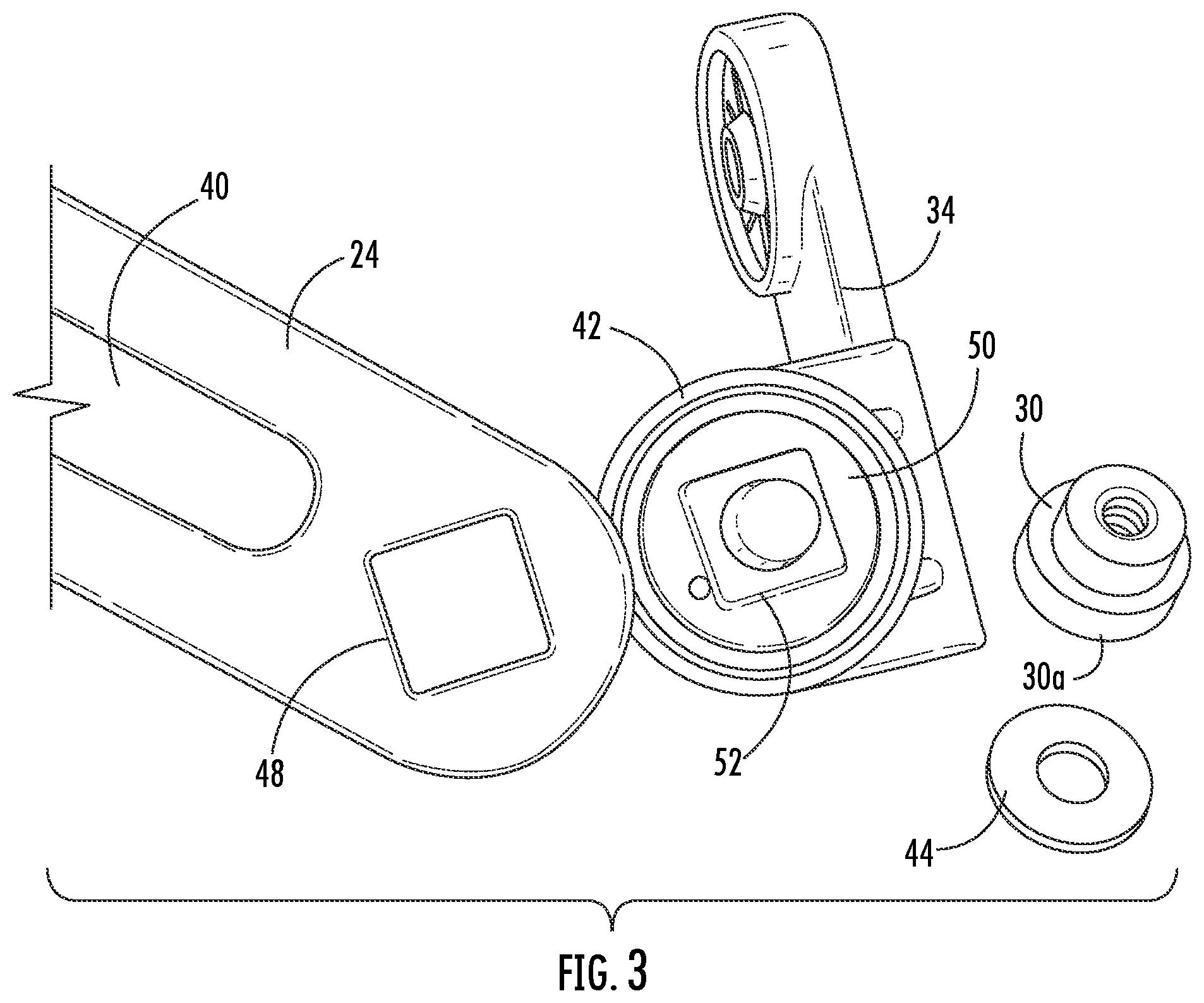 Patent US12508140 Figure 2 – Orthotic brace and clip attachment mechanism and orthotic spring tensioner
