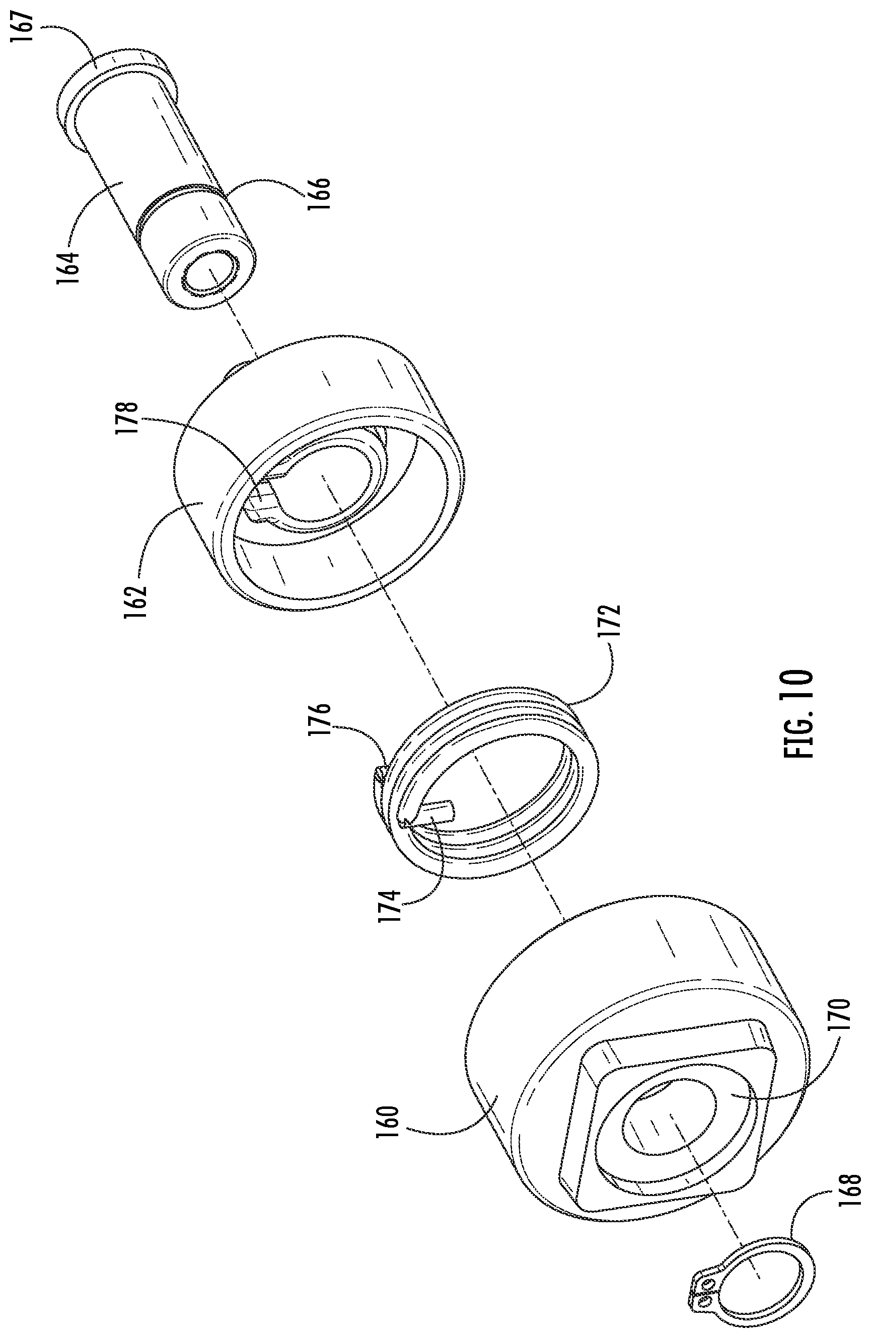 Patent US12508140 Figure 6 – Orthotic brace and clip attachment mechanism and orthotic spring tensioner