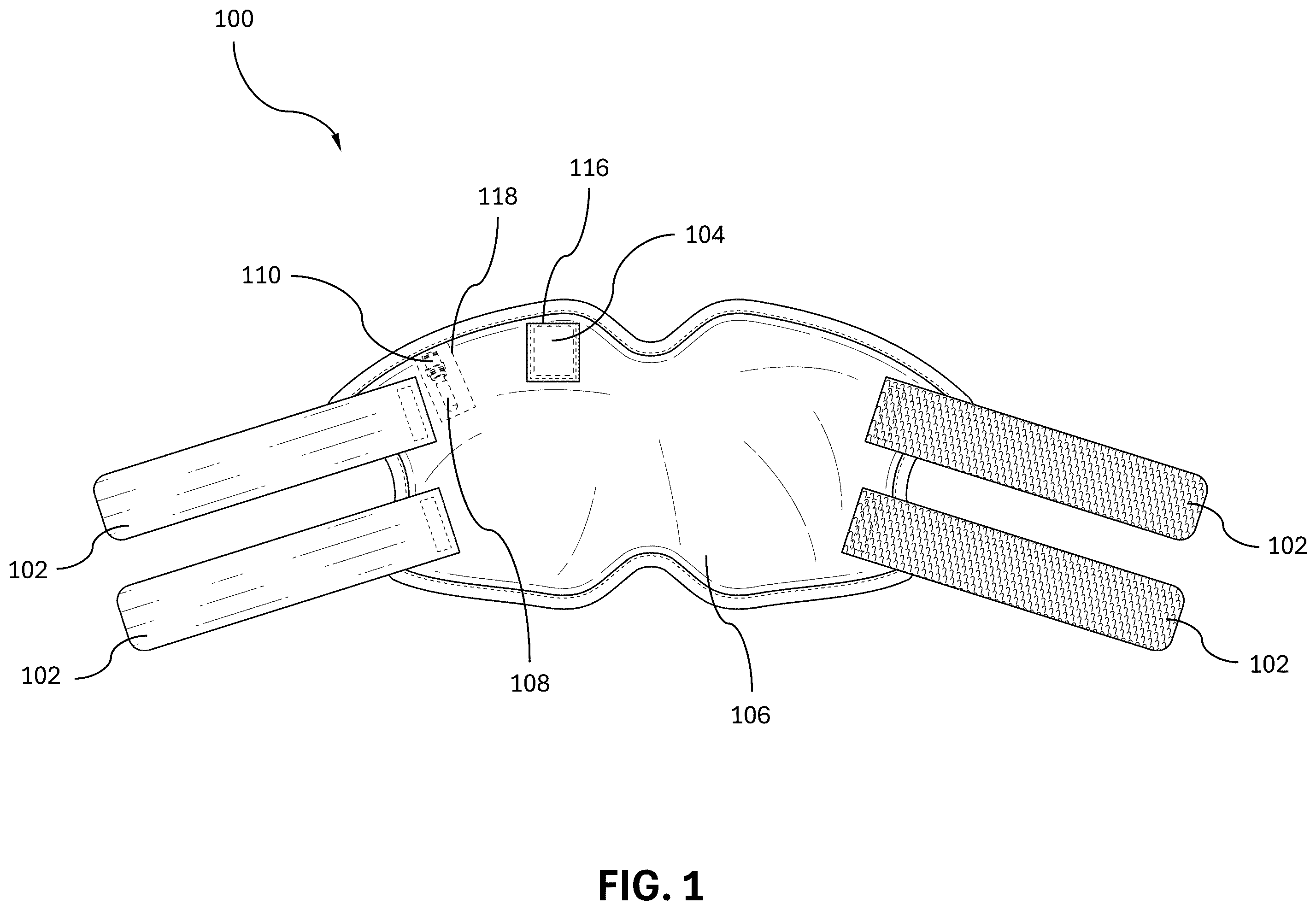 Patent US12508143 Figure 1 – Smart knee brace
