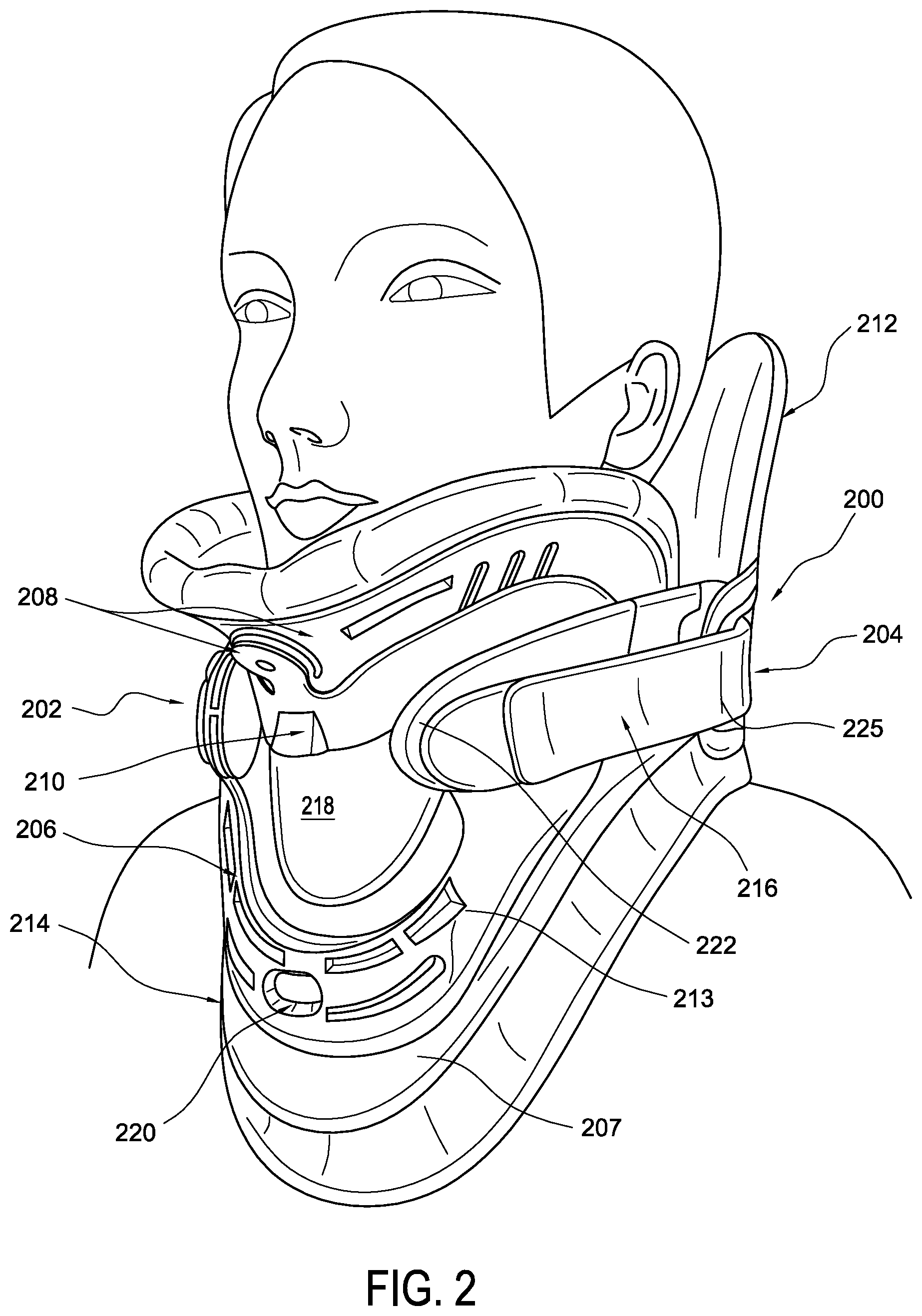 Patent US12508146 Figure 2 – Cervical collar