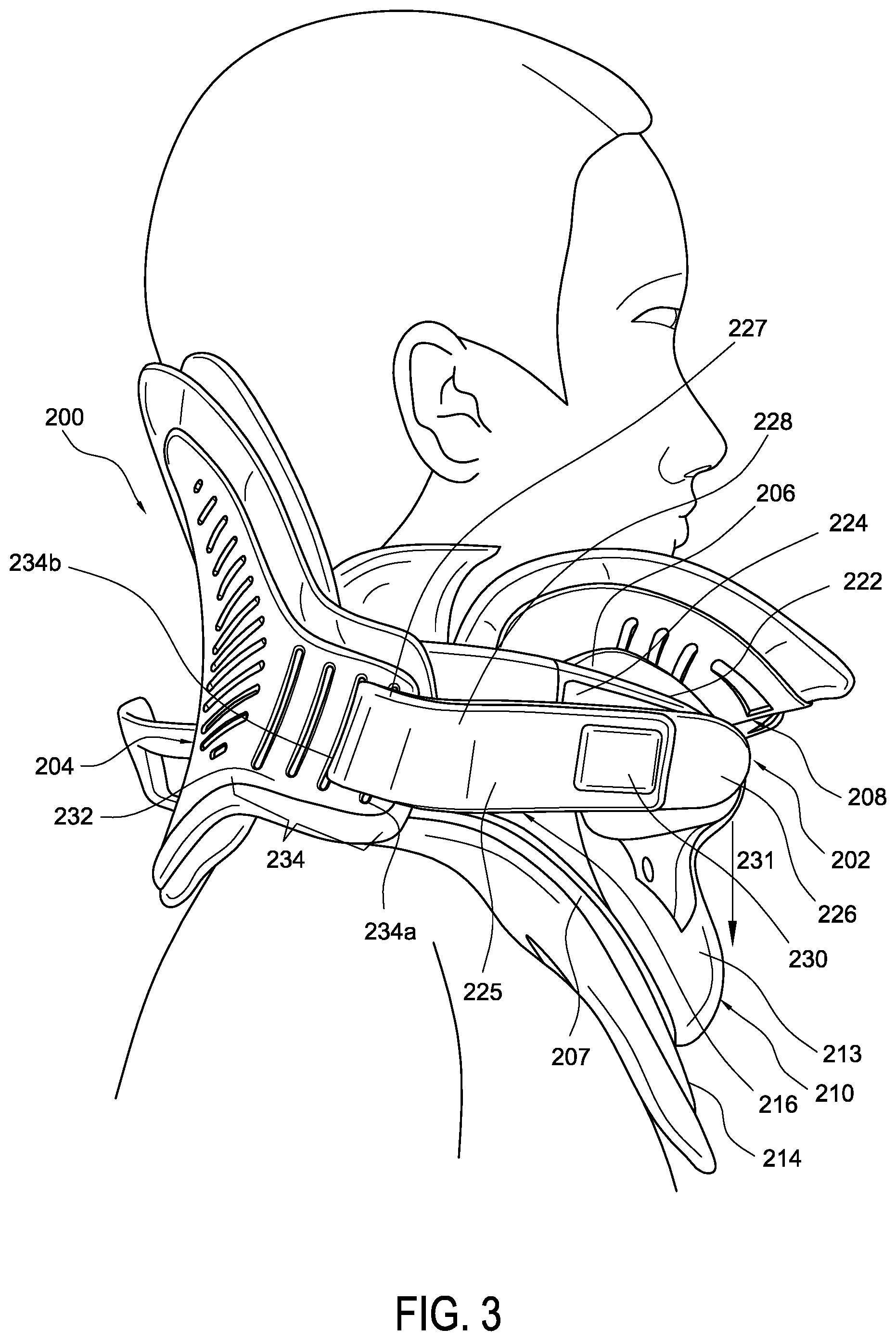 Patent US12508146 Figure 3 – Cervical collar