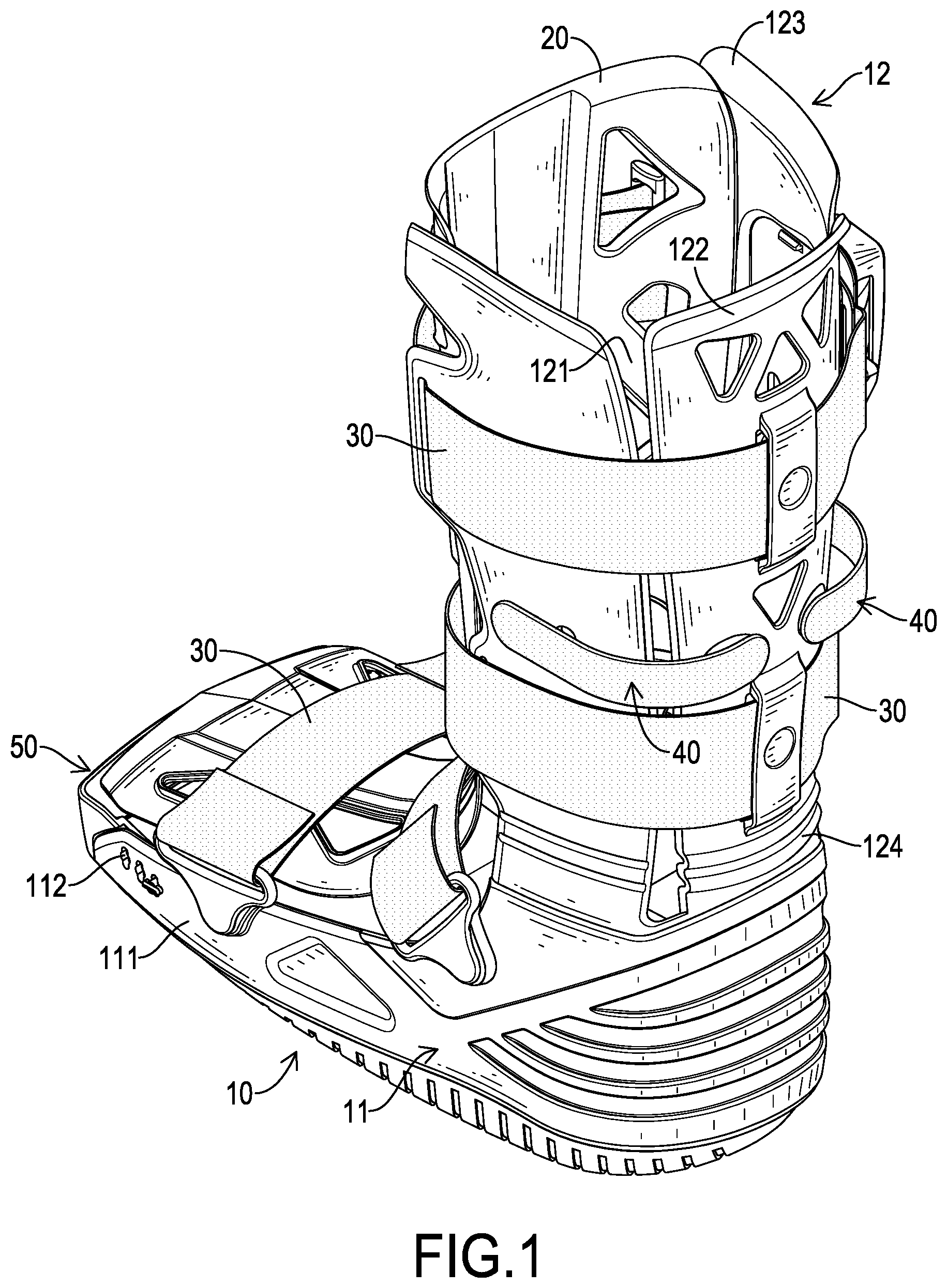 Patent US12508147 Figure 1 – Rehabilitation boot