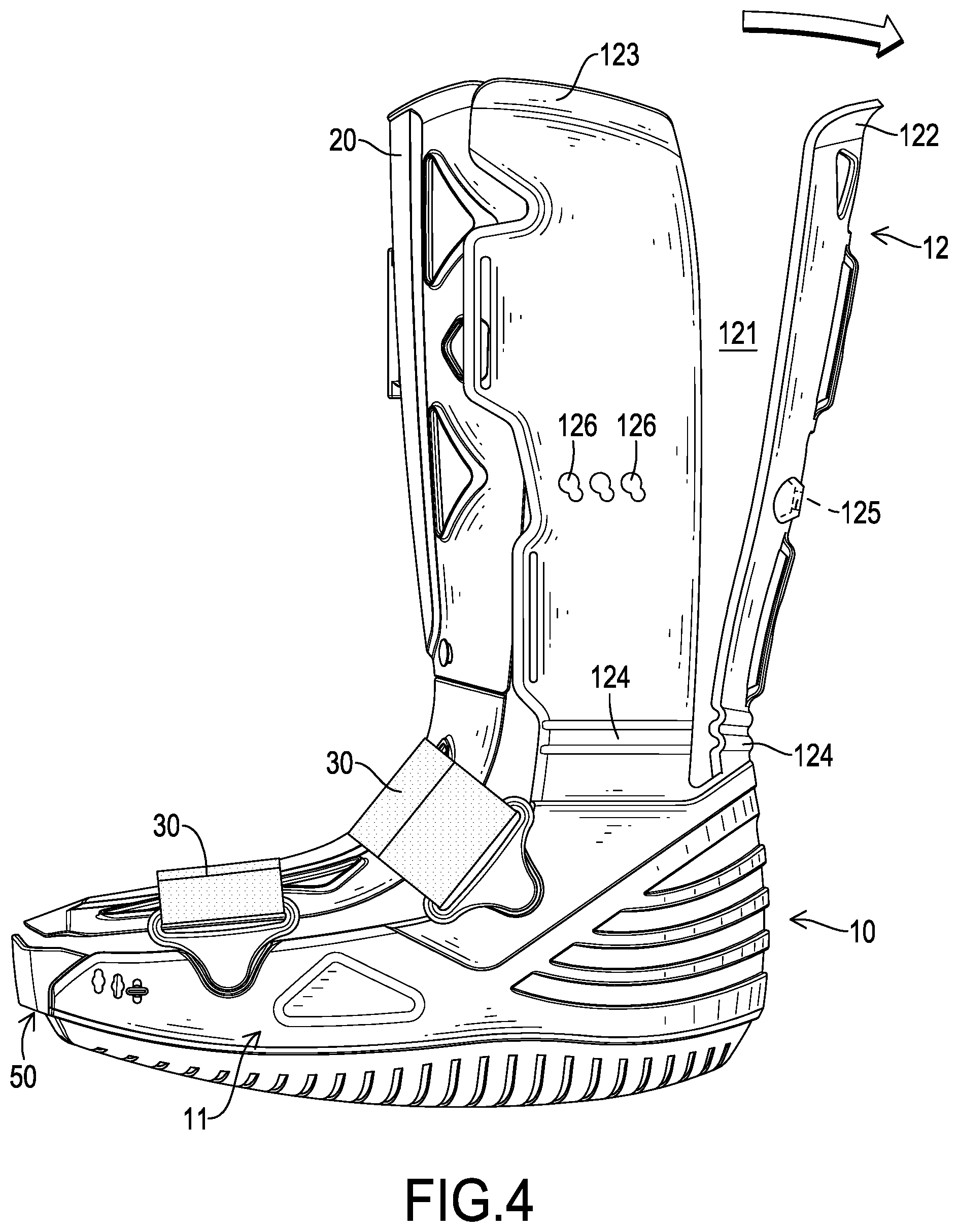 Patent US12508147 Figure 4 – Rehabilitation boot