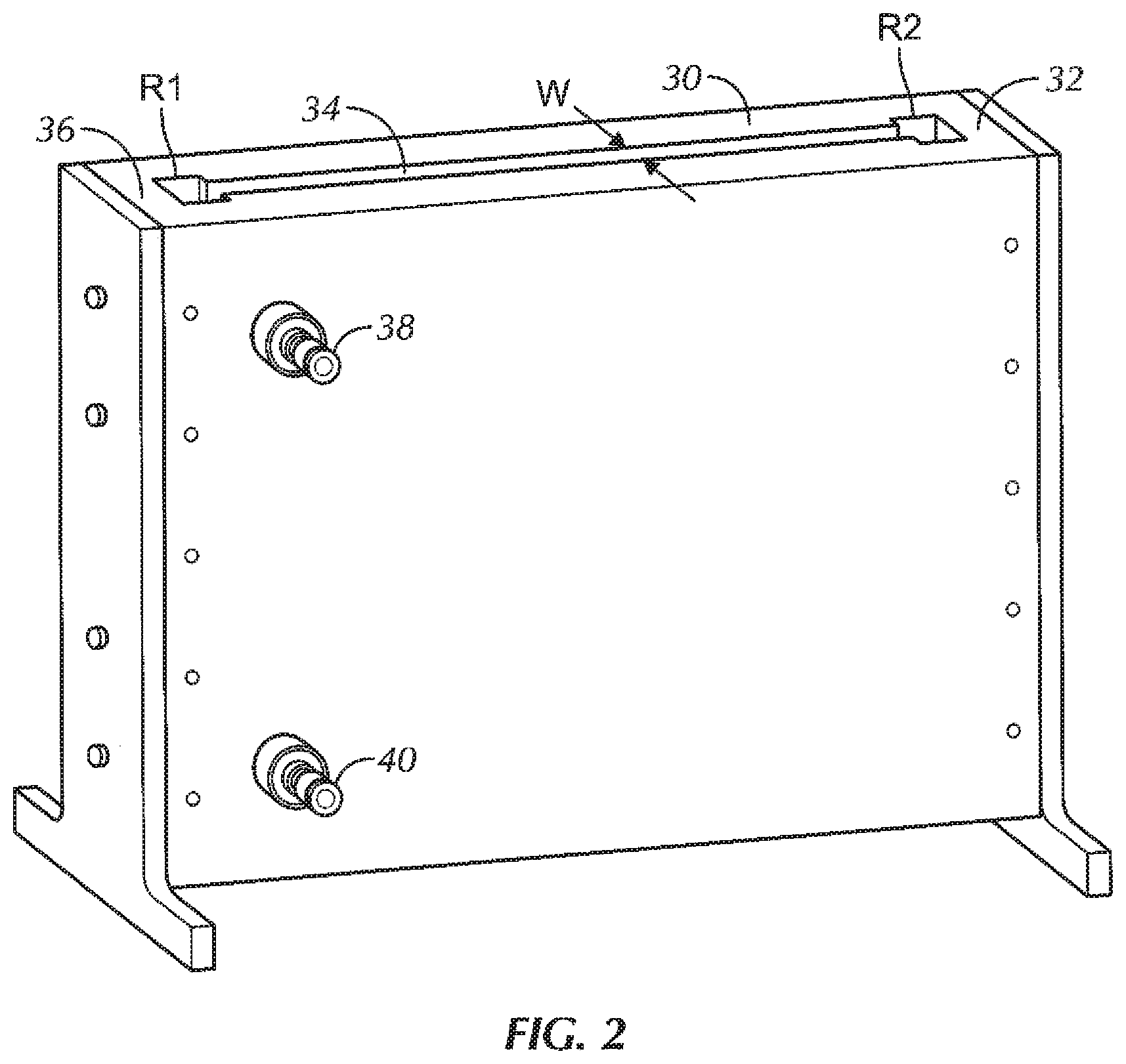Patent US12508155 Figure 2 – Fluid cassette with polymeric membranes and integral inlet and outlet tubes for patient heat exchange system