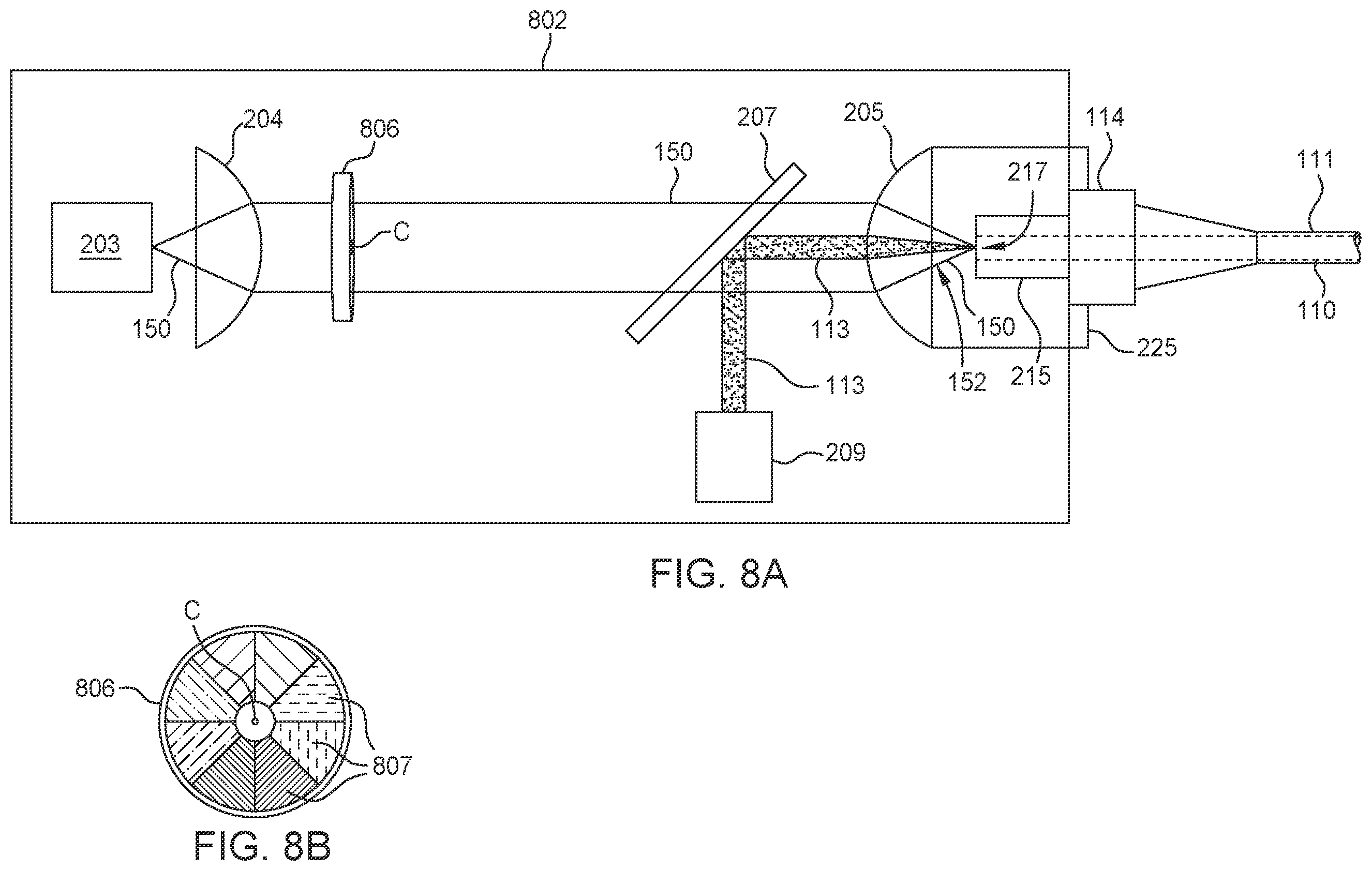 Patent US12508161 Figure 7 – Single-fiber illuminated laser probe with adjustable color