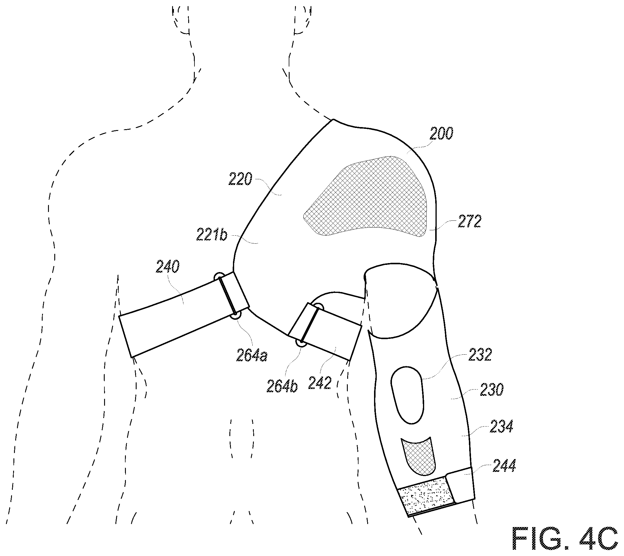 Patent US12508168 Figure 9 – Arm sleeve that provides assistance during an arm motion