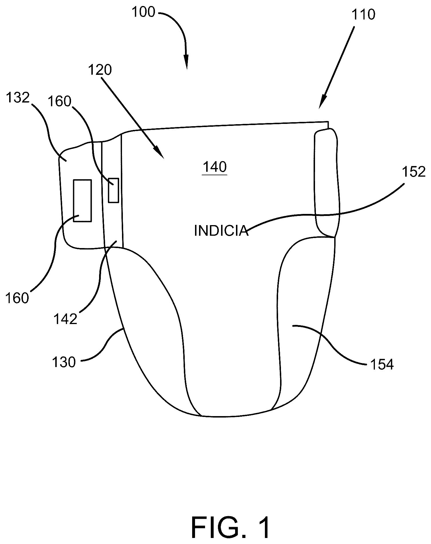 Patent US12508172 Figure 1 – Reusable diaper with disposable pad device