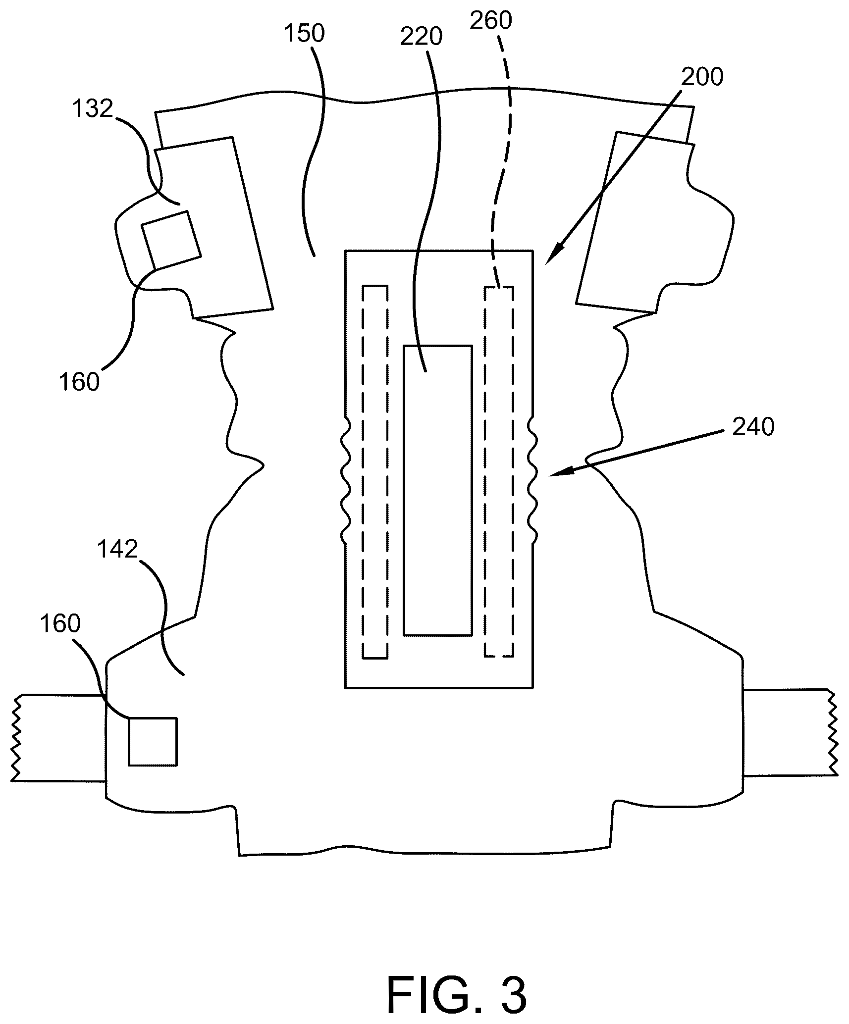 Patent US12508172 Figure 3 – Reusable diaper with disposable pad device