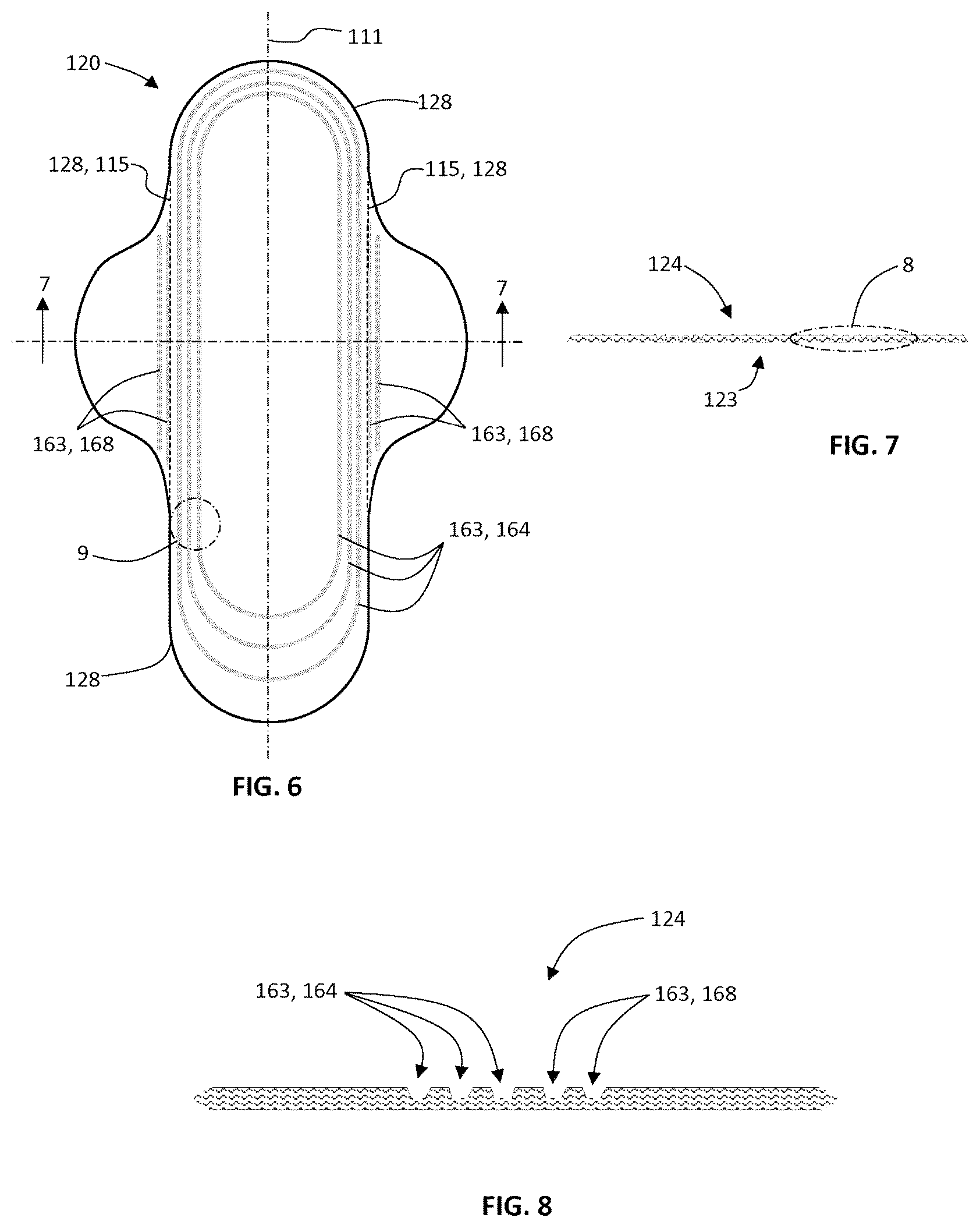 Patent US12508173 Figure 5 – Topsheets for absorbent articles