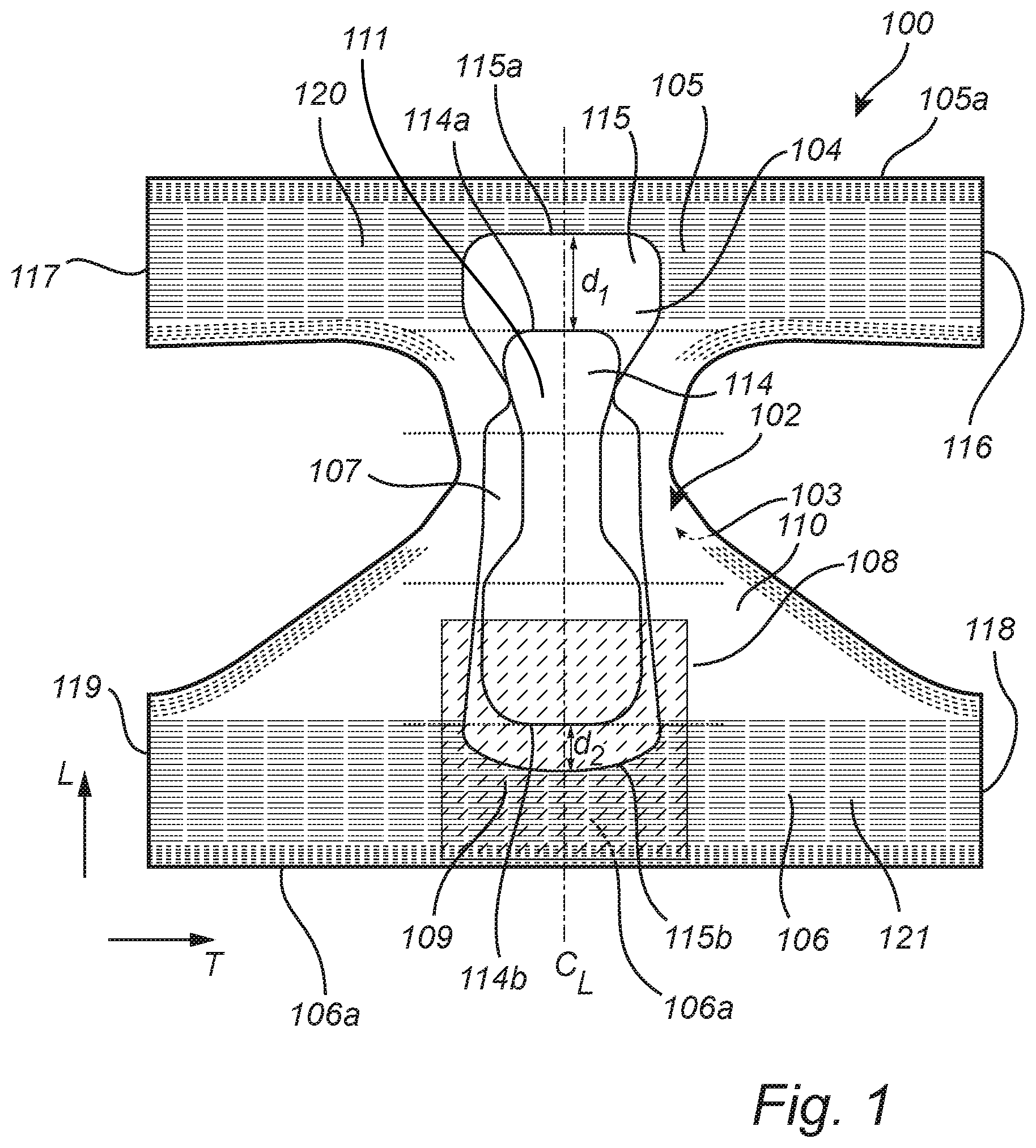 Patent US12508175 Figure 1 – Absorbent article comprising a lubricant agent