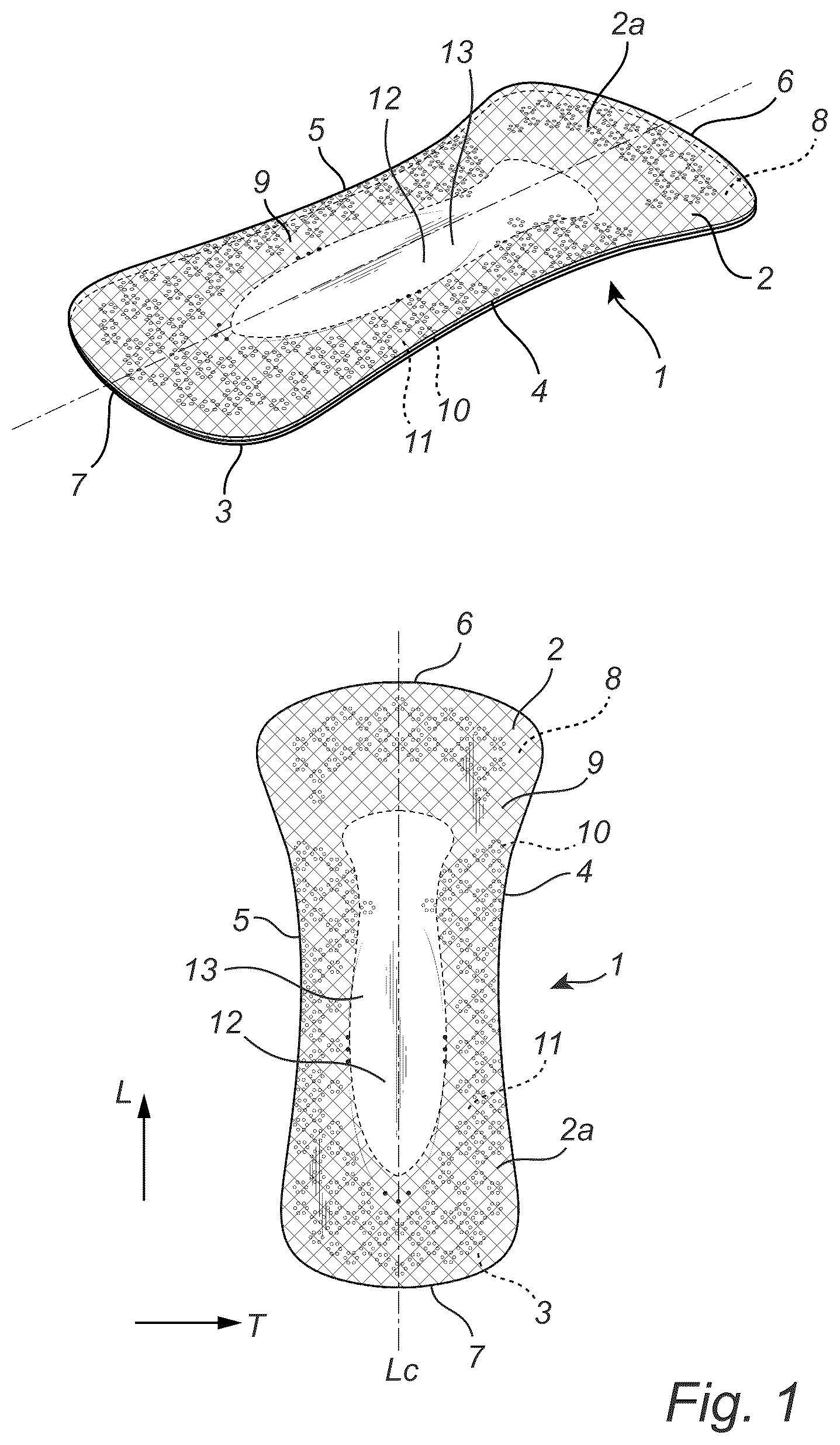 Patent US12508176 Figure 1 – Sanitary article comprising a water-soluble dry coating comprising skin beneficial additives