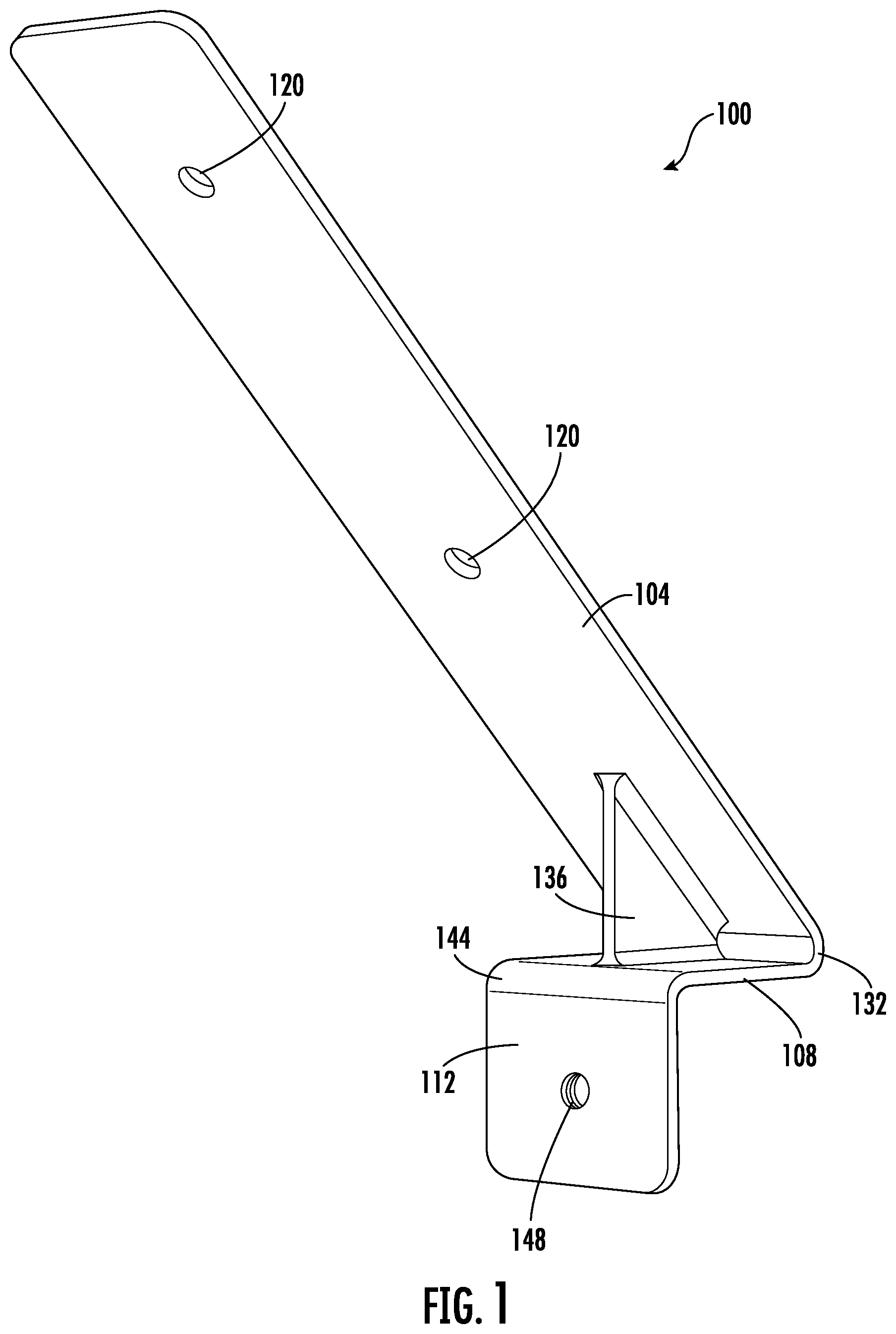 Patent US12508184 Figure 1 – Support bracket for a casket lid