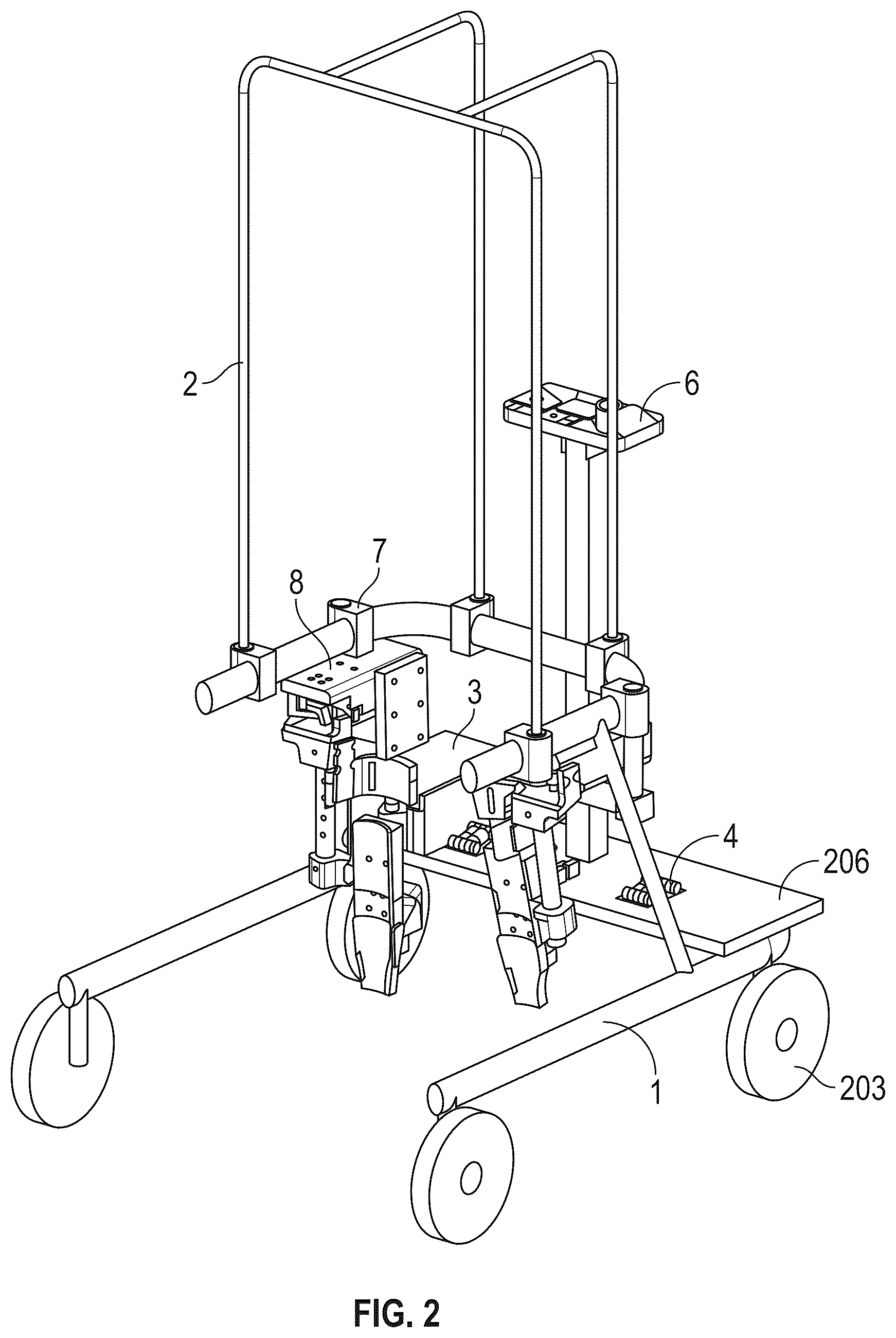Patent US12508186 Figure 2 – Mobile weight-bearing powered orthosis device