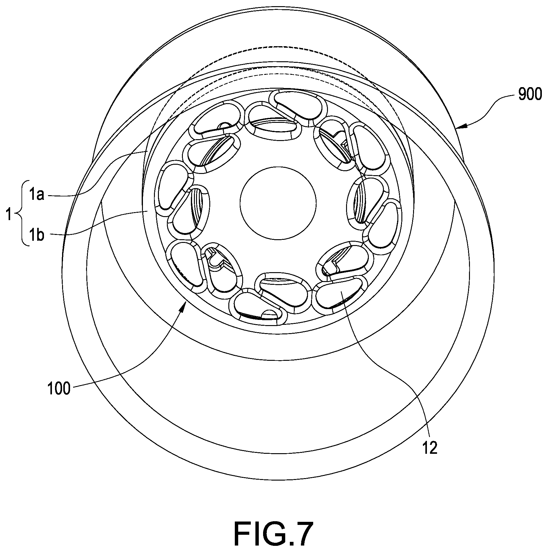 Patent US12508190 Figure 7 – Negative-pressure massaging device