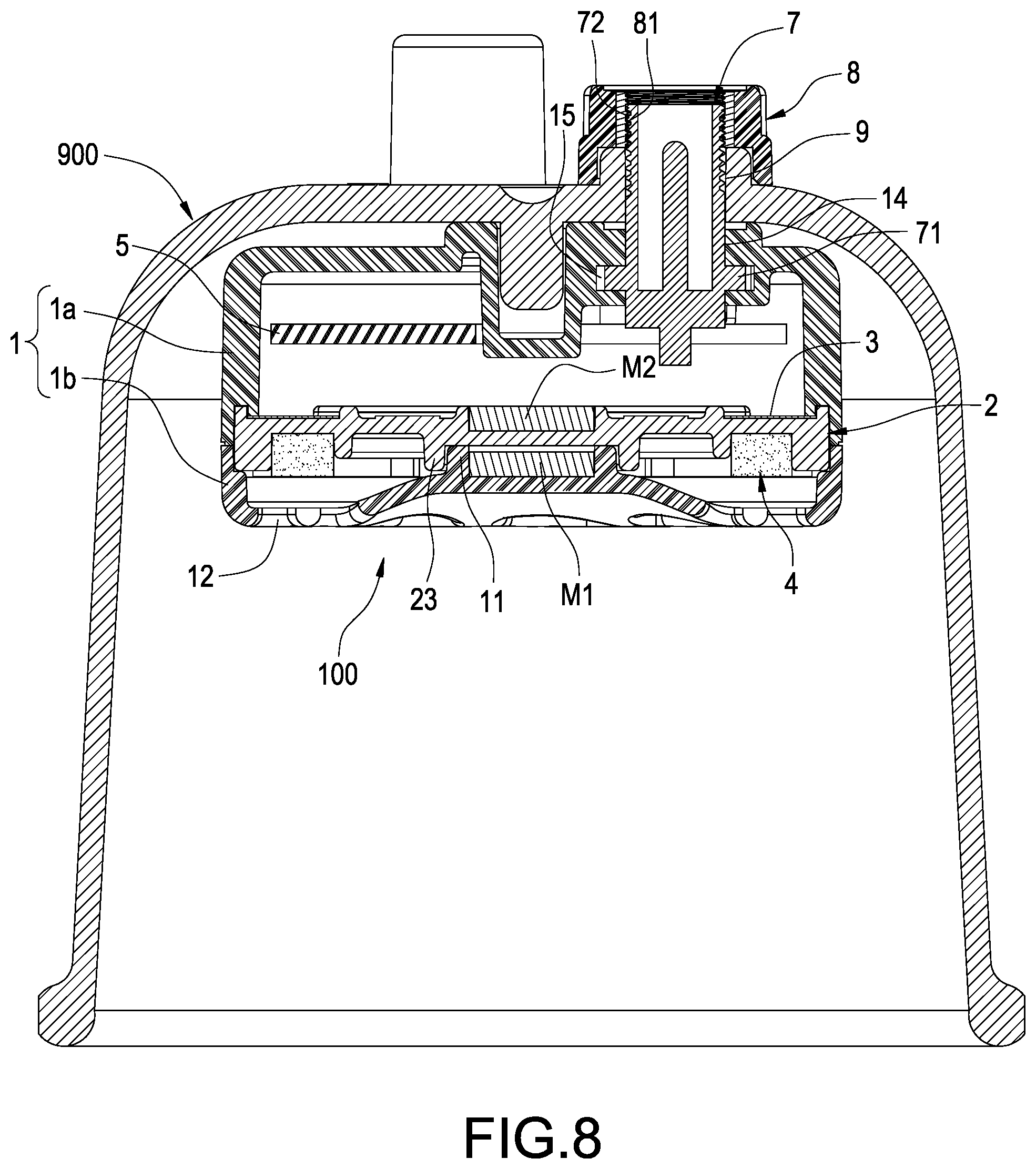 Patent US12508190 Figure 8 – Negative-pressure massaging device