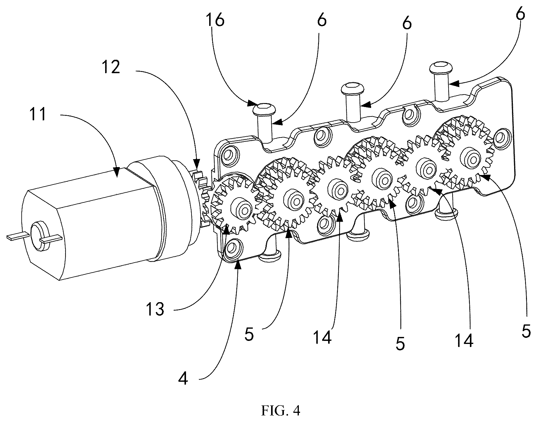 Patent US12508194 Figure 4 – Gear-driven massager