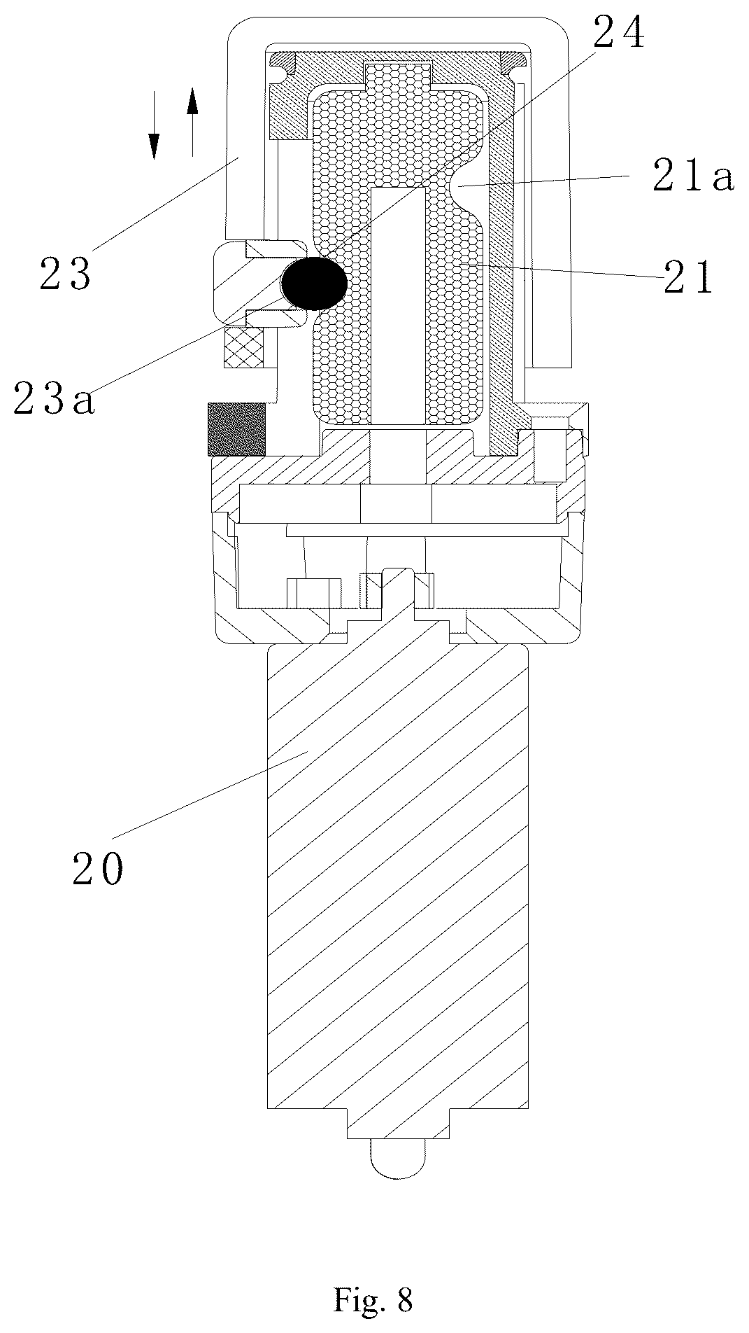 Patent US12508195 Figure 8 – Sexual product with dual-drive structure