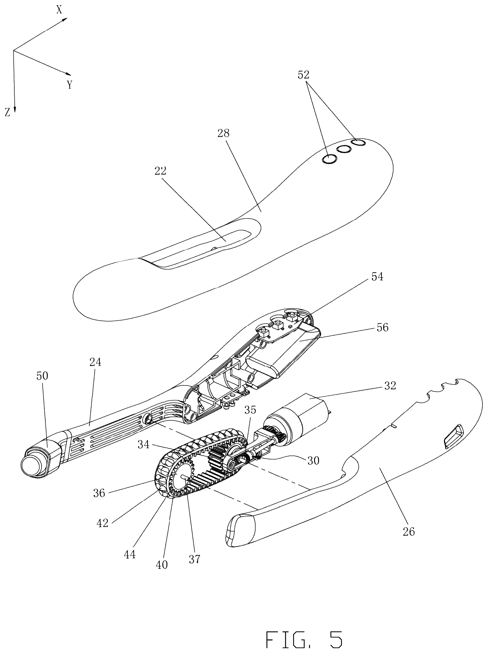 Patent US12508196 Figure 5 – Massage device