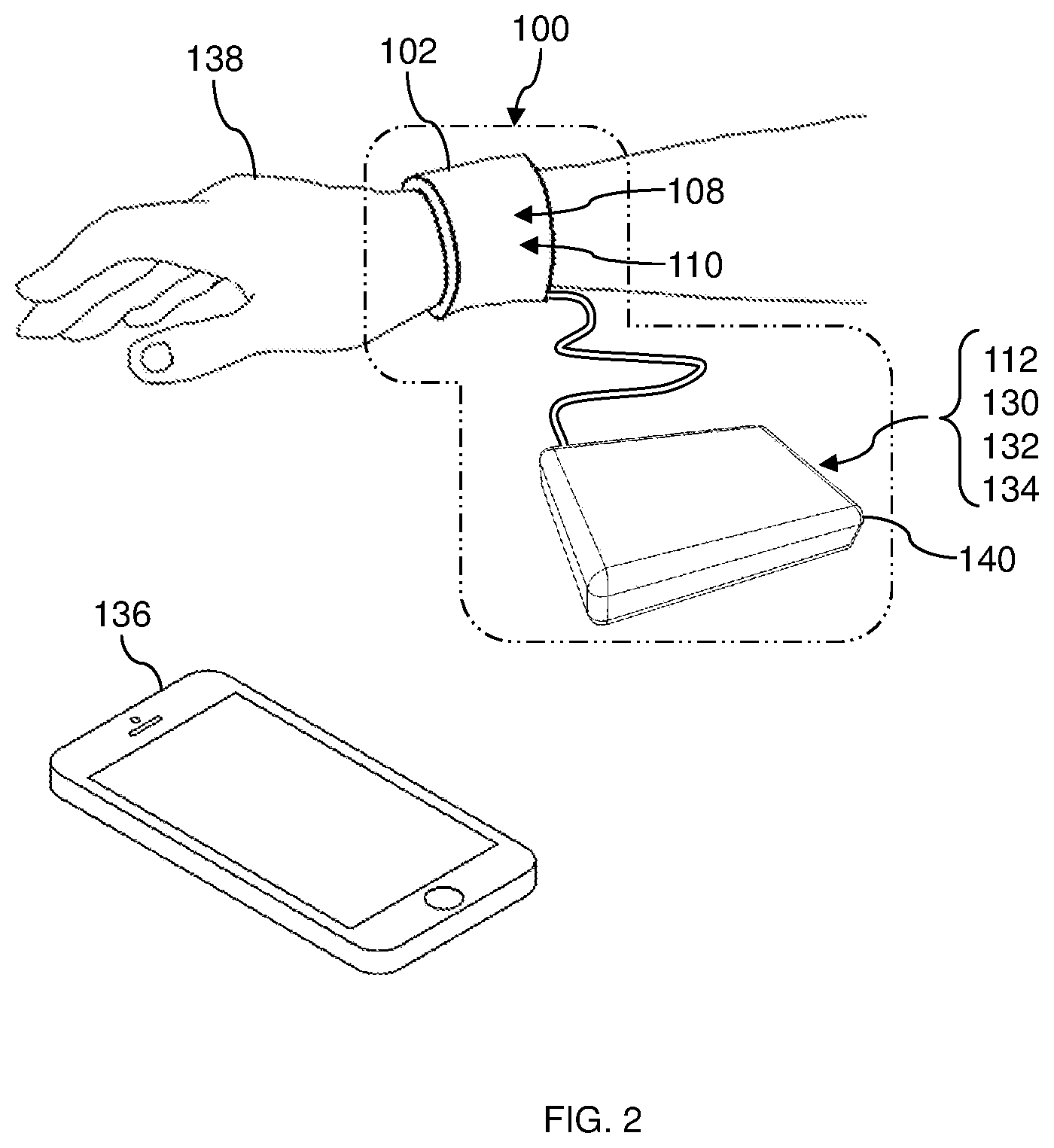 Patent US12508202 Figure 2 – Vibration-induced tremor relief apparatus