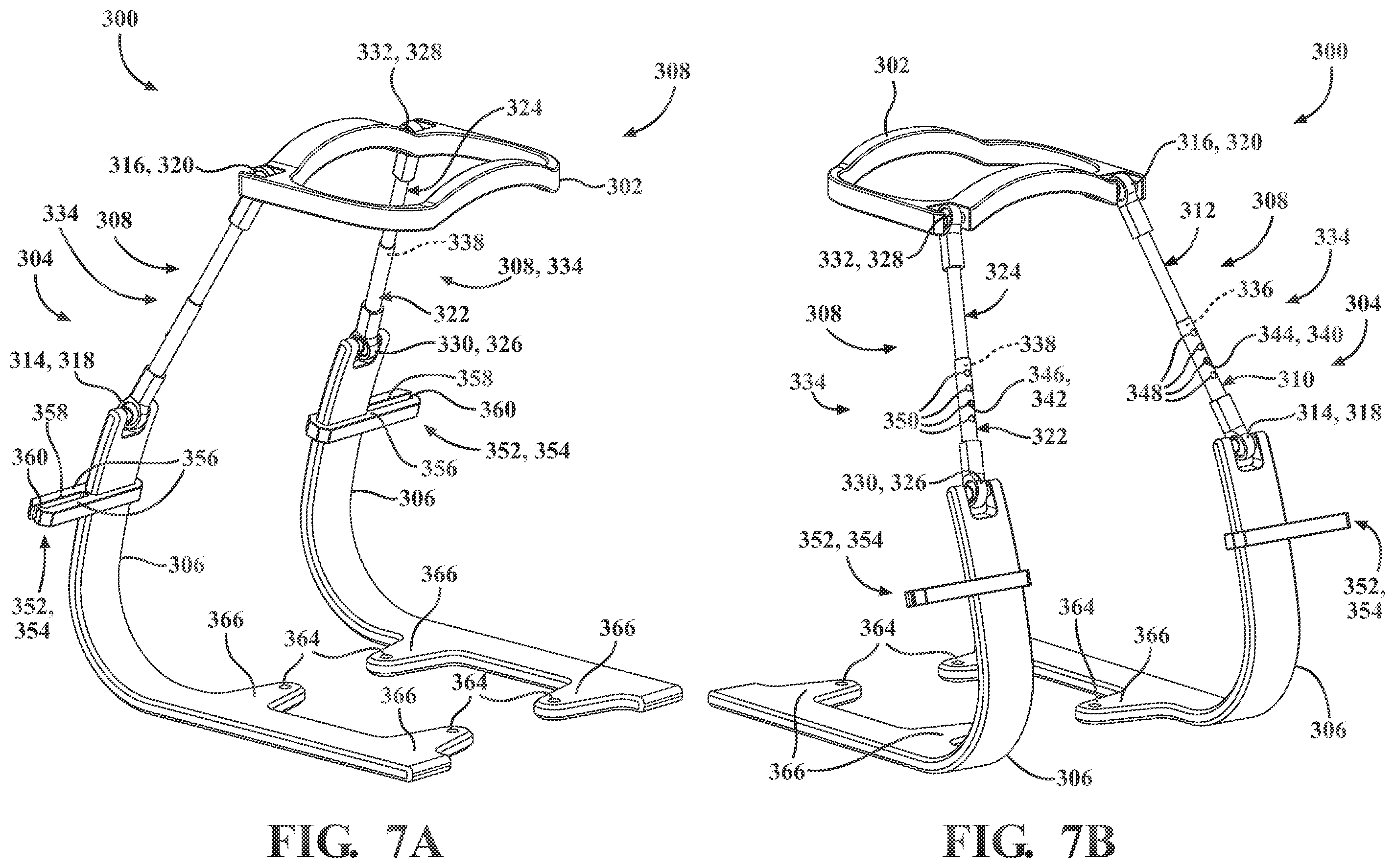 Patent US12508204 Figure 7 – Chest compression system retainer with shoulder brace for use with a patient transport apparatus
