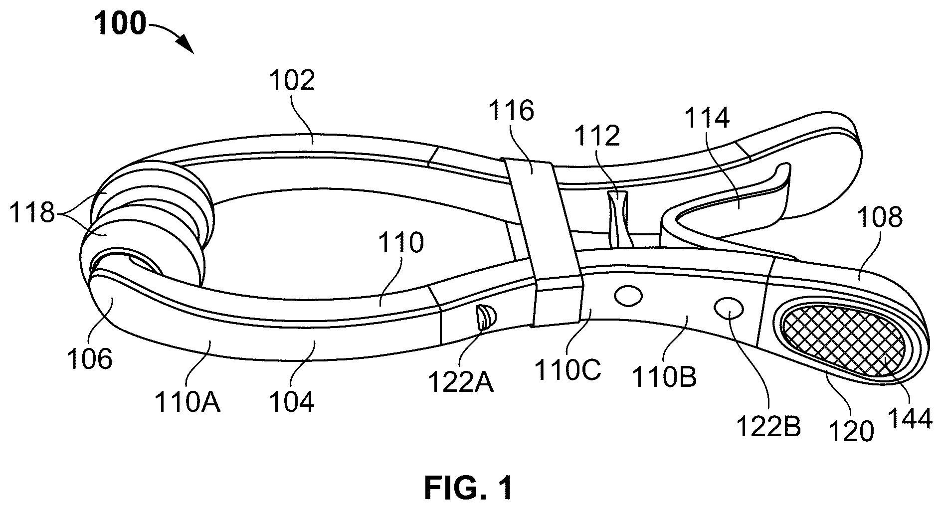 Patent US12508205 Figure 1 – Acupressure device