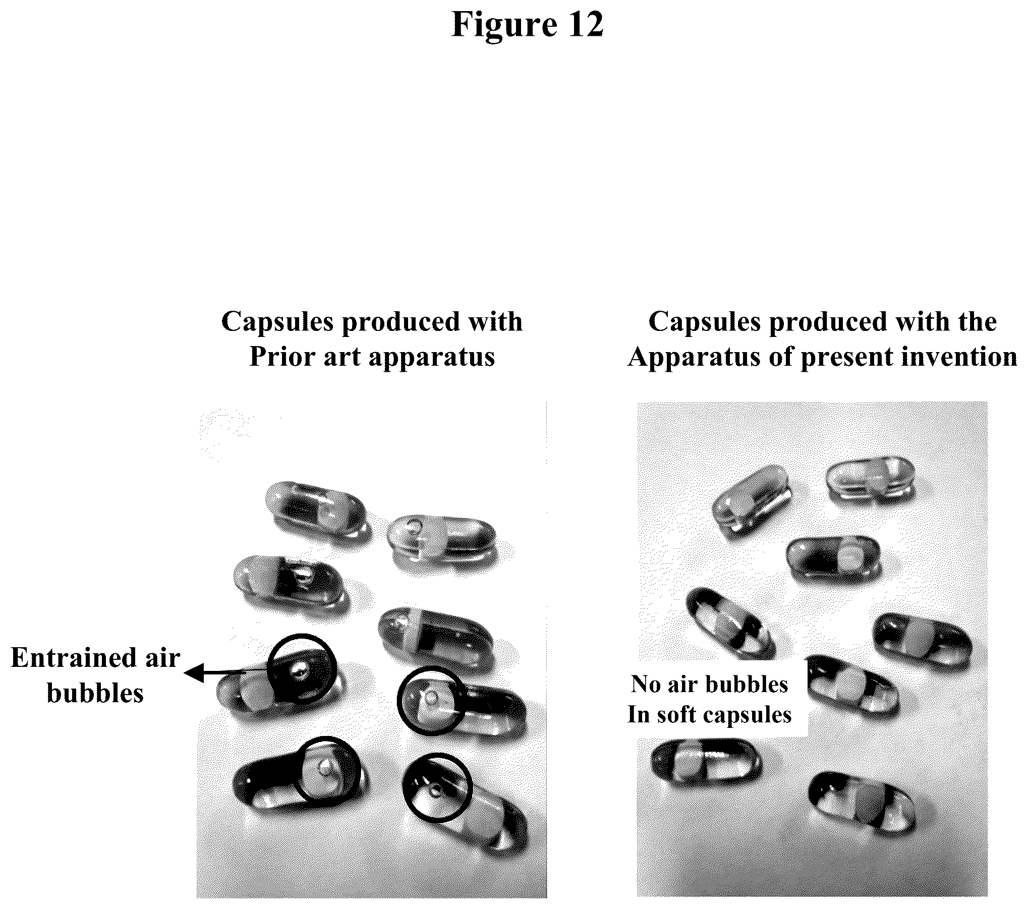 Patent US12508232 Figure 12 – Pre-filling system to eliminate bubbles inside capsules having a solid dosage forms within said capsules
