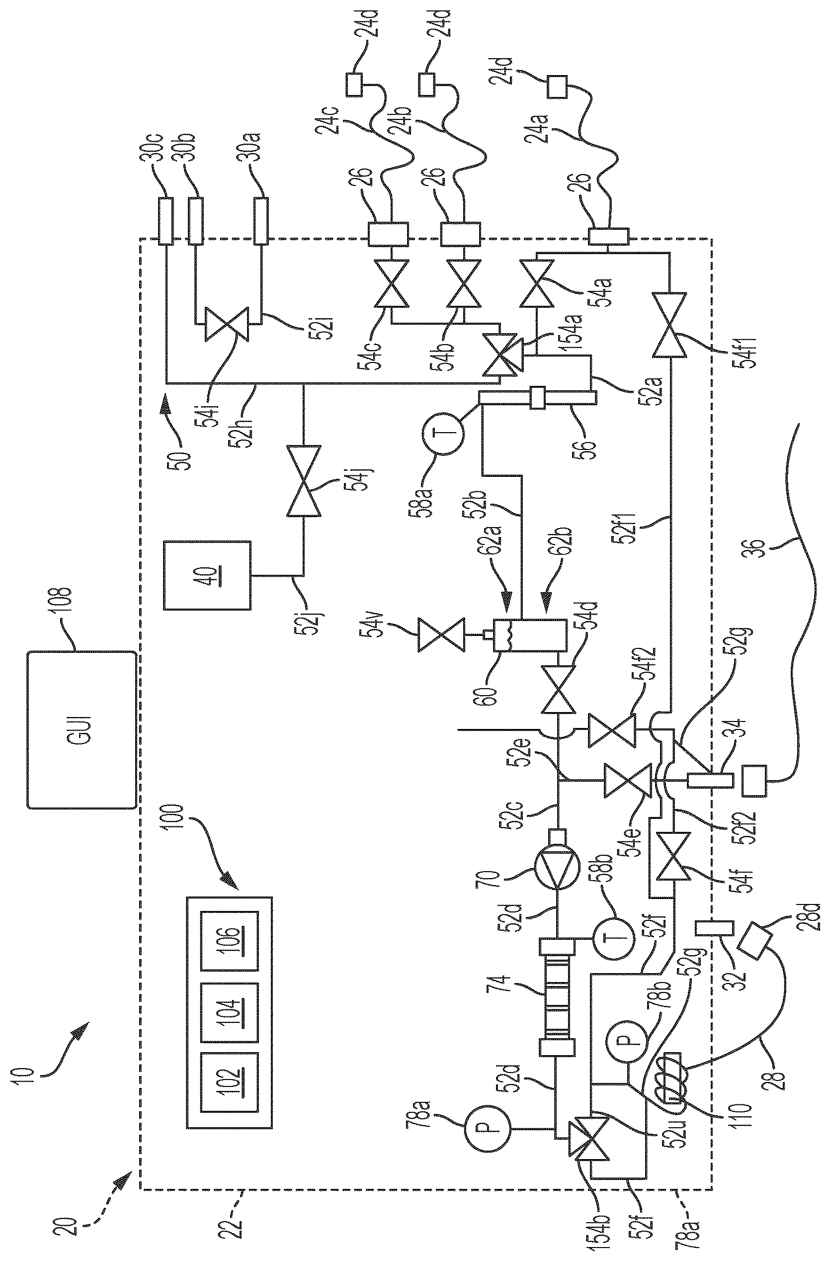 Patent US12508352 Figure 1 – Peritoneal dialysis cycler having decreased pH disinfection