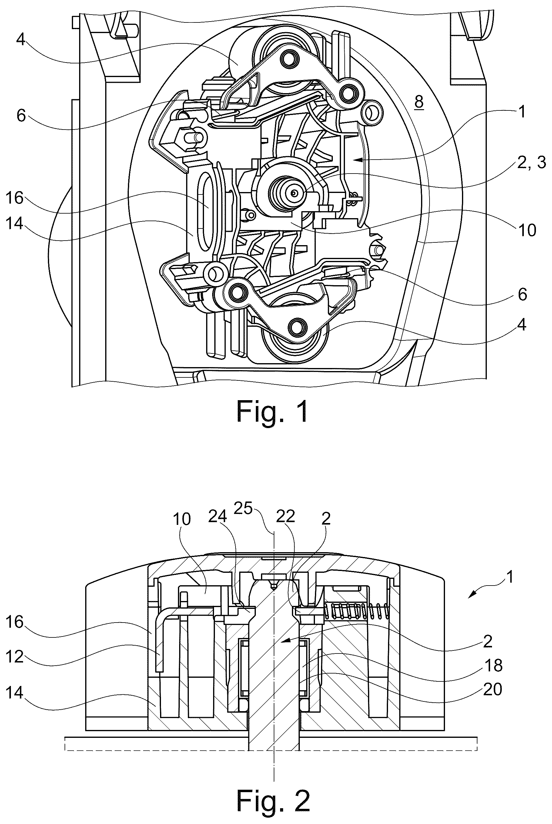 Patent US12508357 Figure 1 – Attachment and securing device of the rotor of a peristaltic blood pump