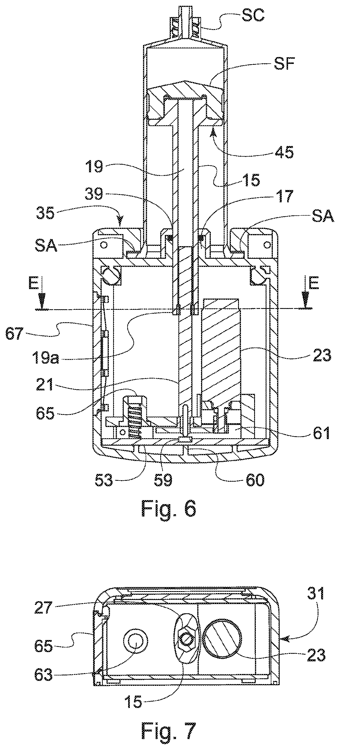 Patent US12508359 Figure 6 – Portable pump for drug infusion through a syringe removably engaged in the pump